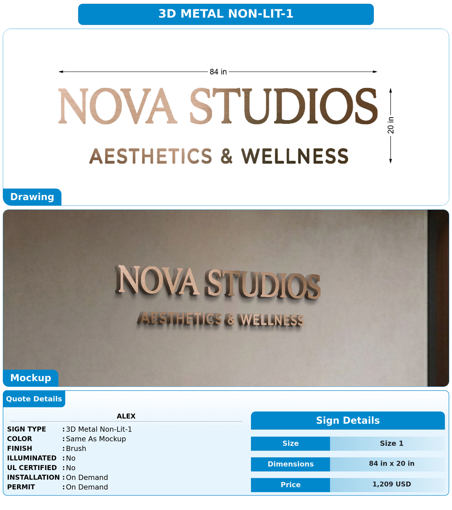 CUSTOM MOCKUP SIGN FOR Alex