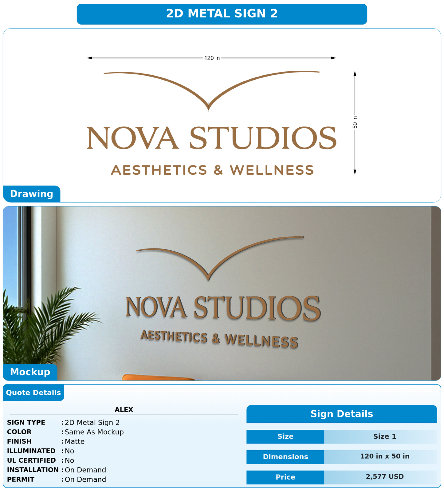 CUSTOM MOCKUP SIGN FOR Alex