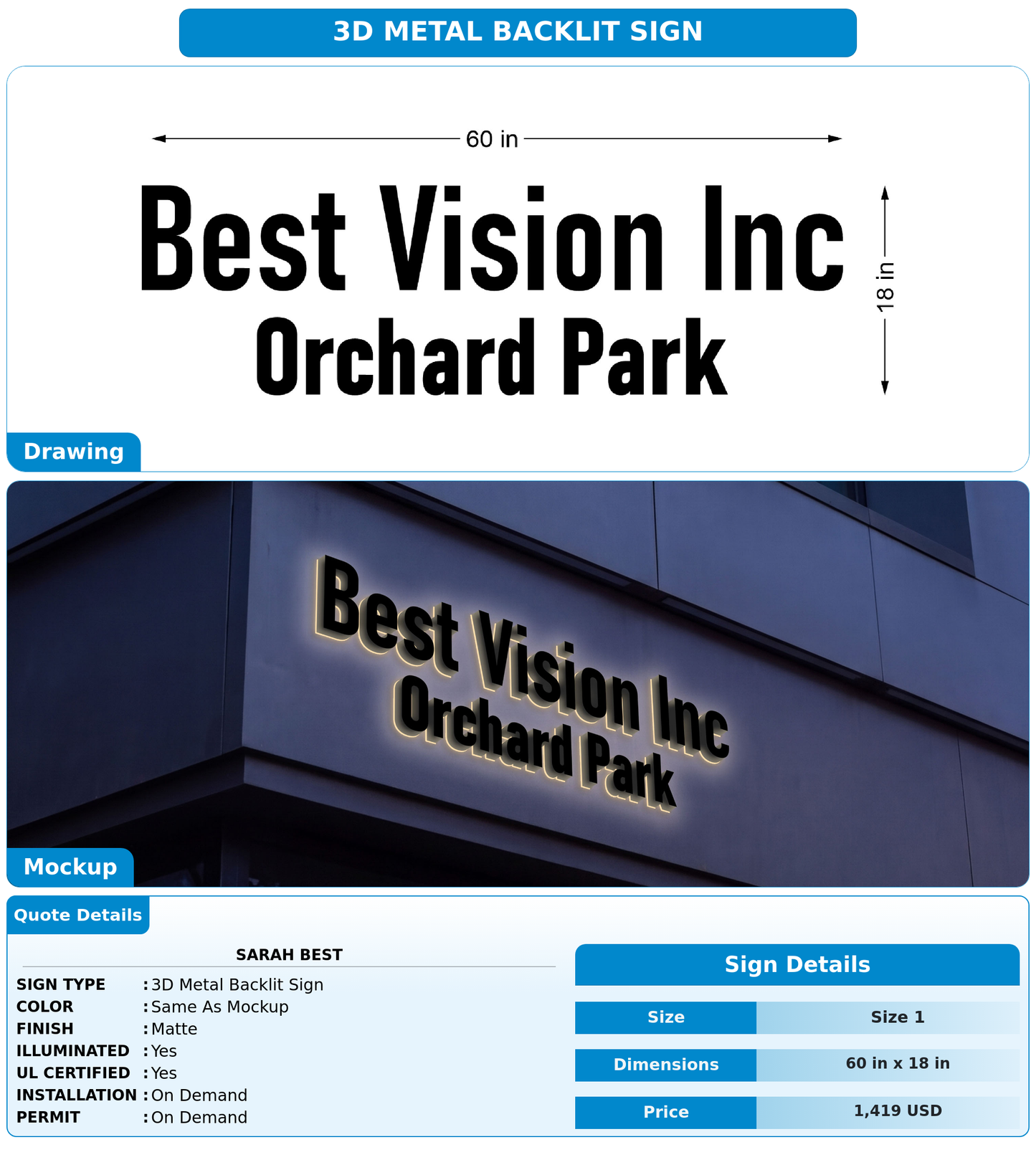 CUSTOM MOCKUP SIGN FOR Sarah  Best