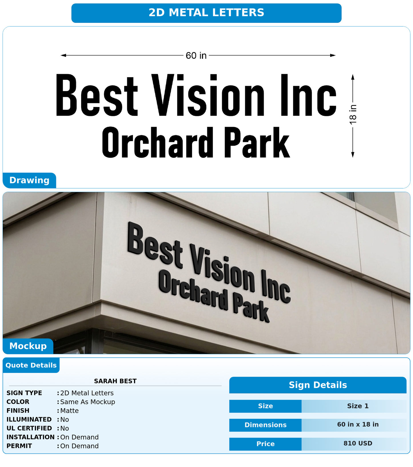 CUSTOM MOCKUP SIGN FOR Sarah  Best