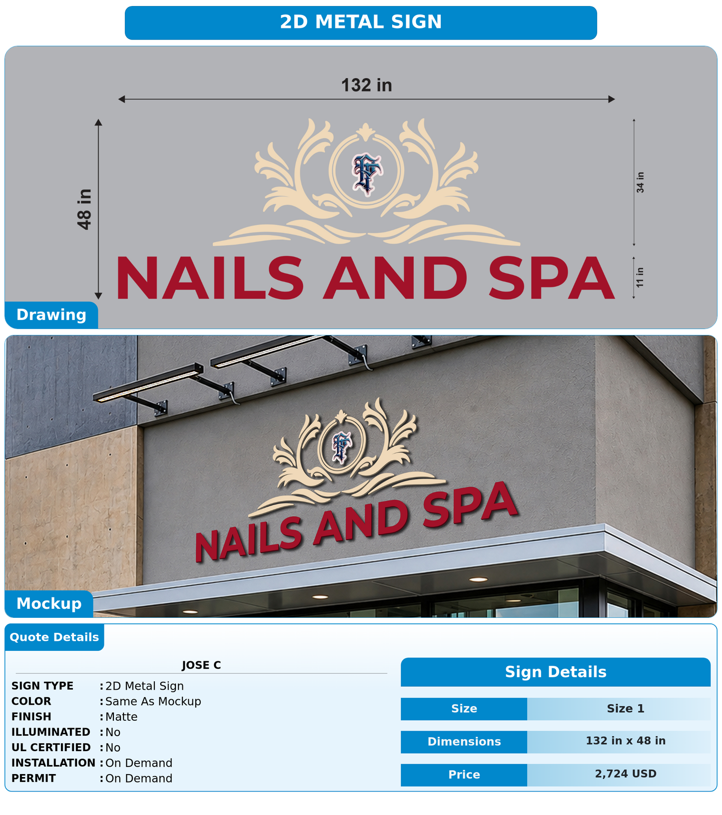 CUSTOM MOCKUP SIGN FOR Jose C