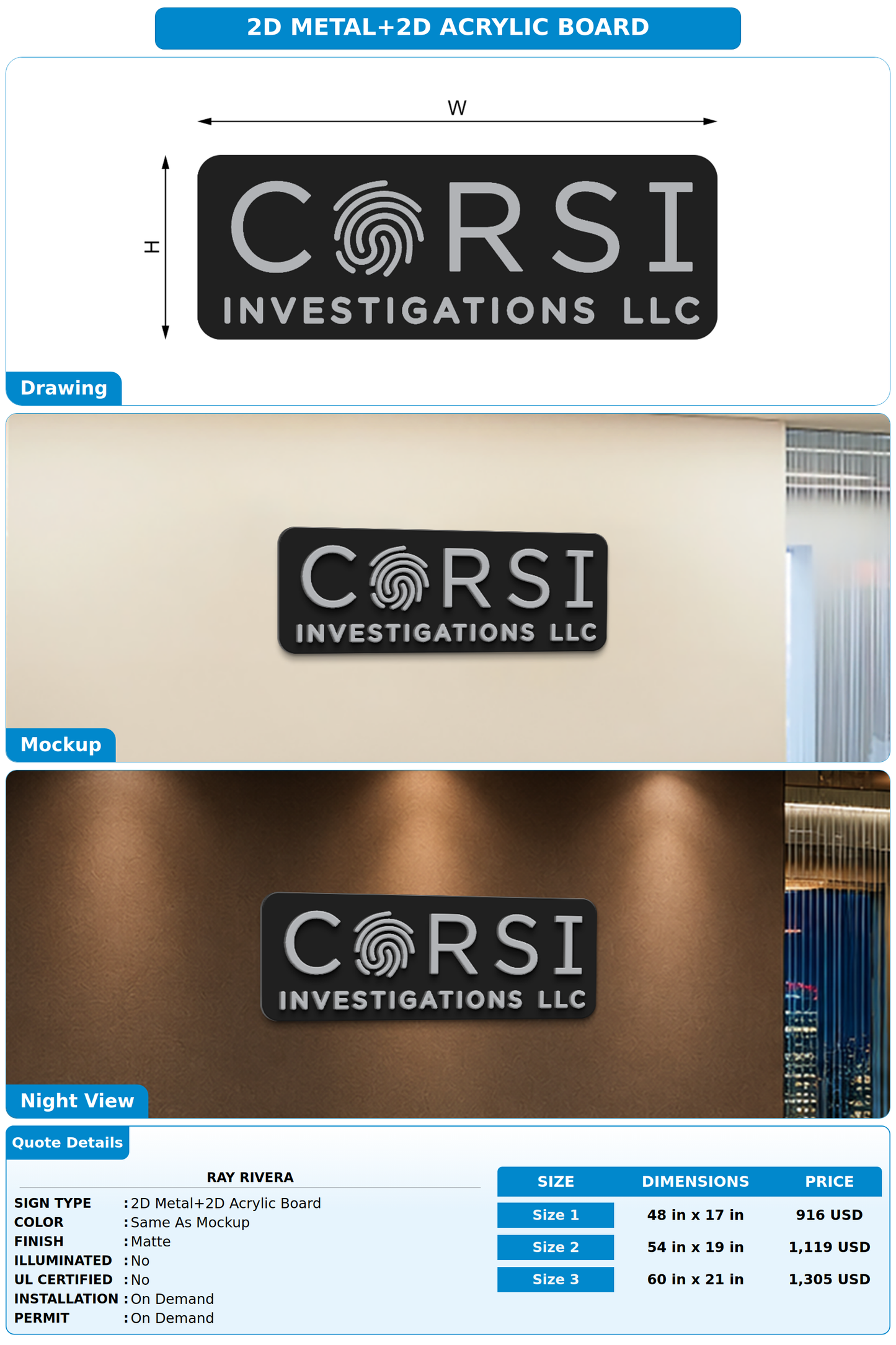 CUSTOM MOCKUP SIGN FOR Ray Rivera