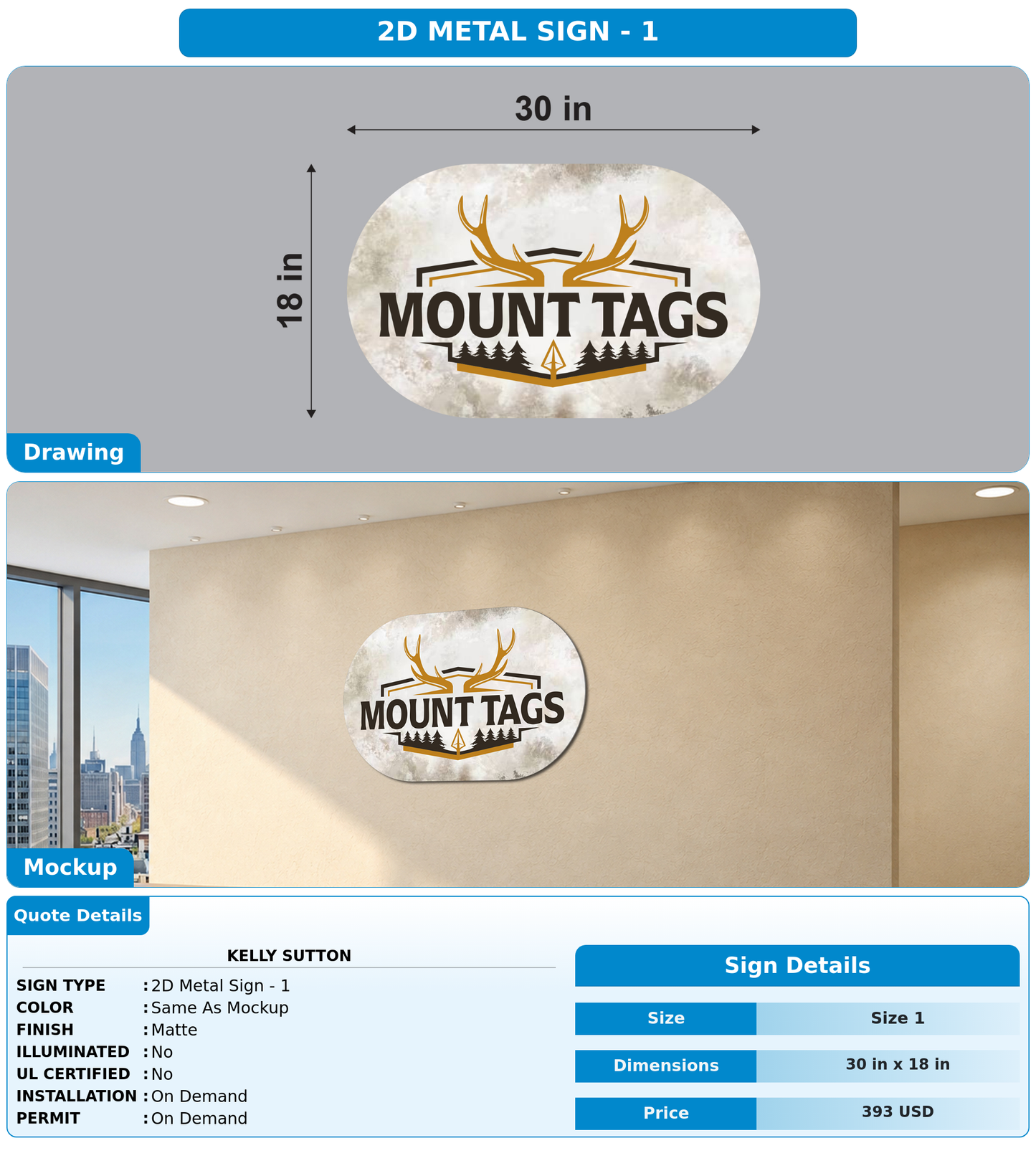 CUSTOM MOCKUP SIGN FOR Kelly Sutton