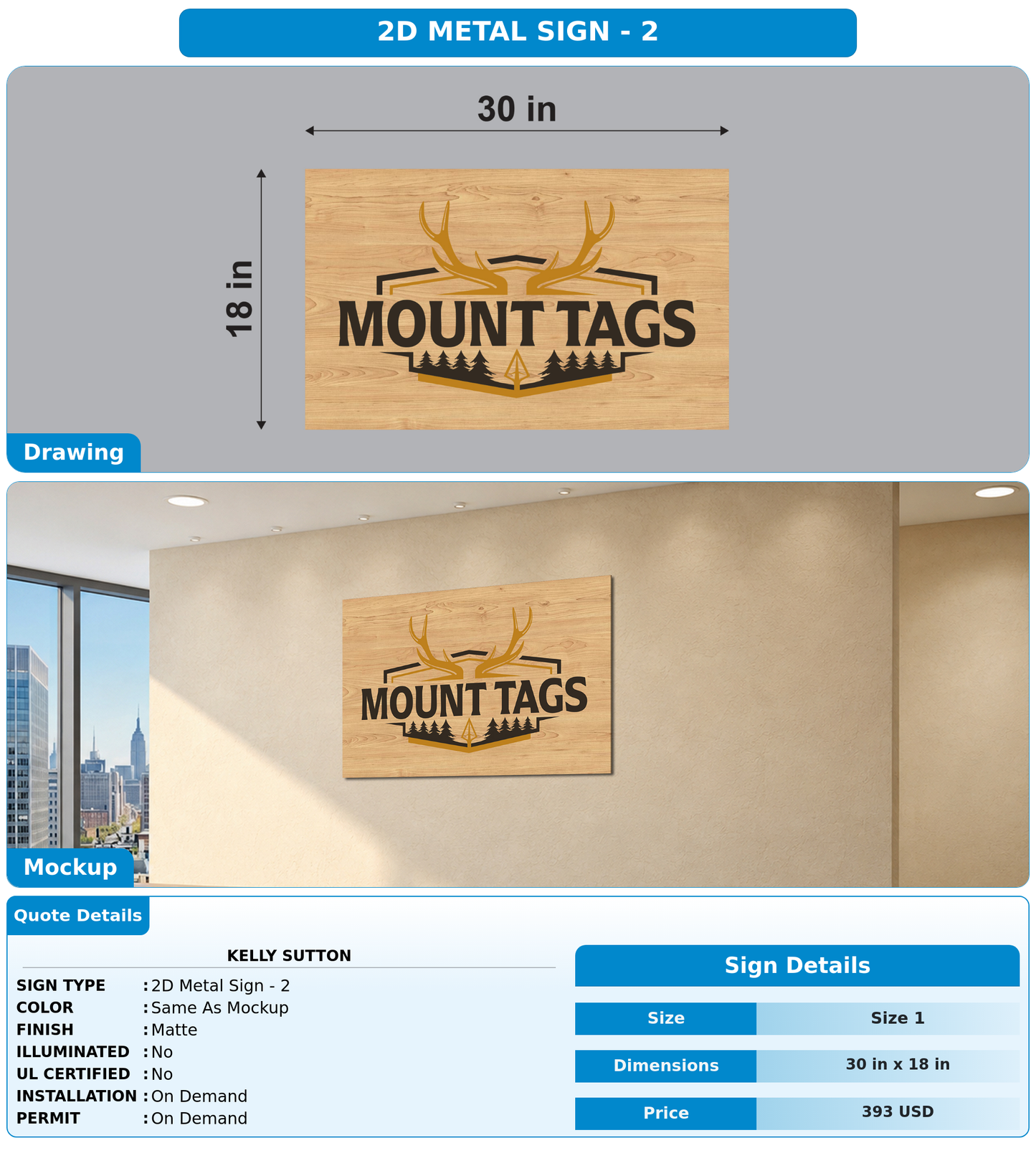 CUSTOM MOCKUP SIGN FOR Kelly Sutton