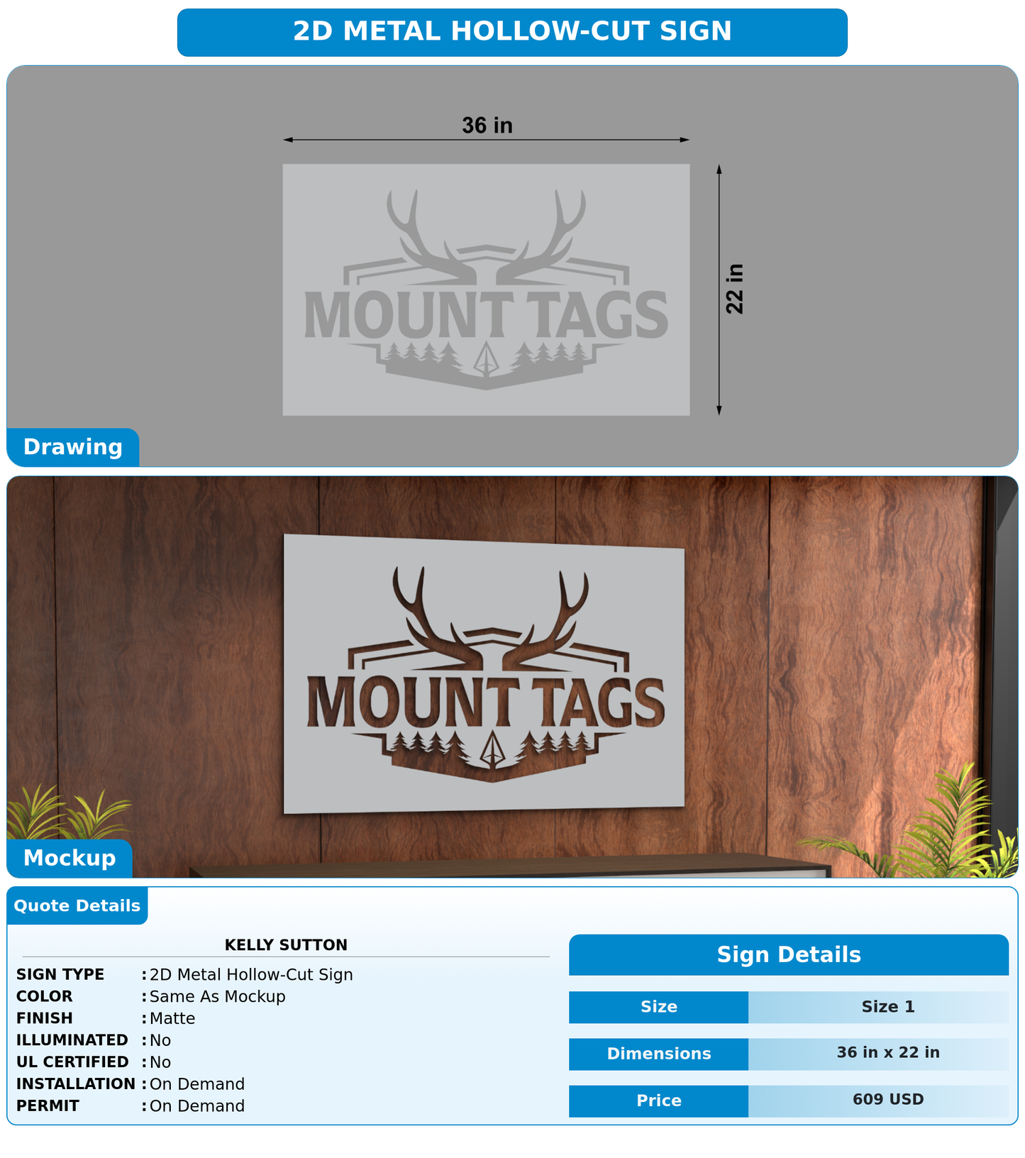 CUSTOM MOCKUP SIGN FOR Kelly Sutton