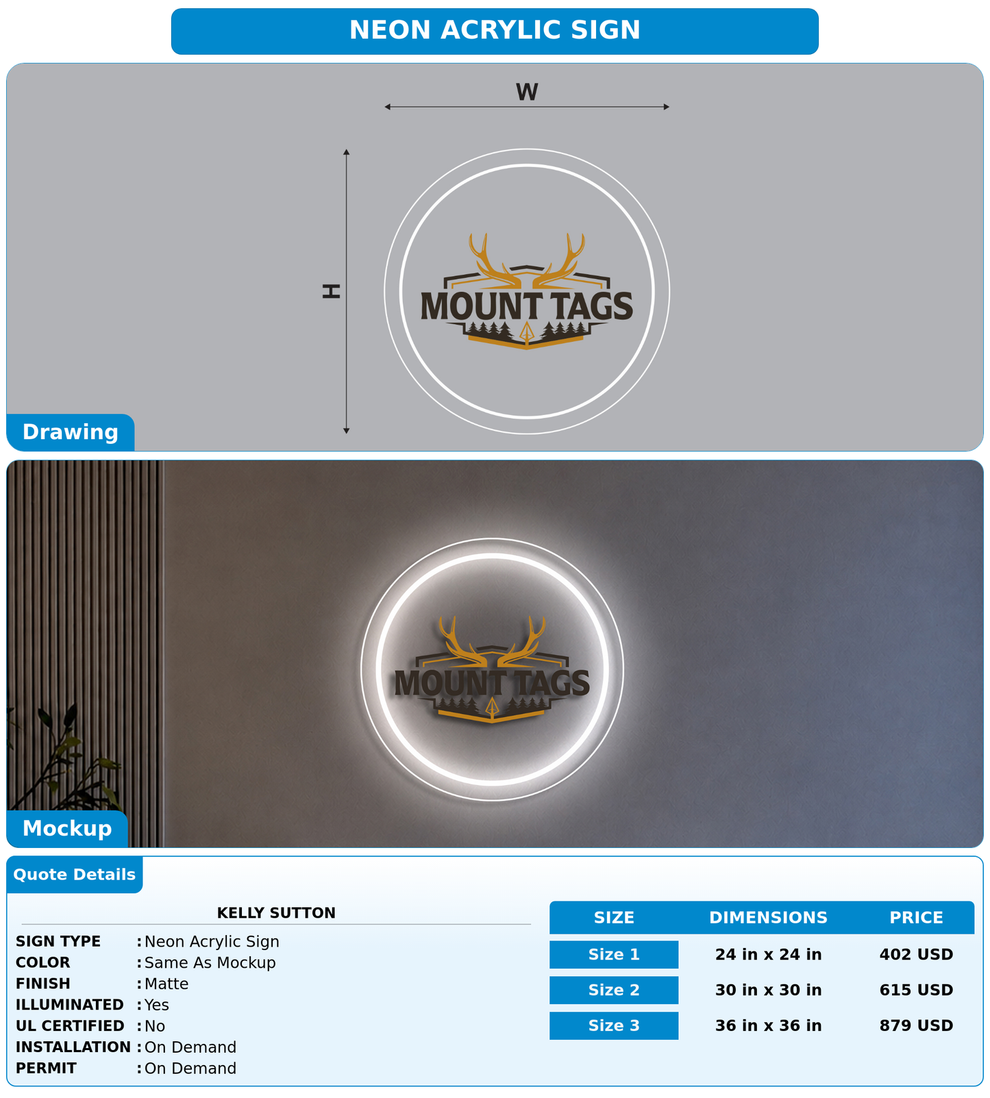 CUSTOM MOCKUP SIGN FOR Kelly Sutton