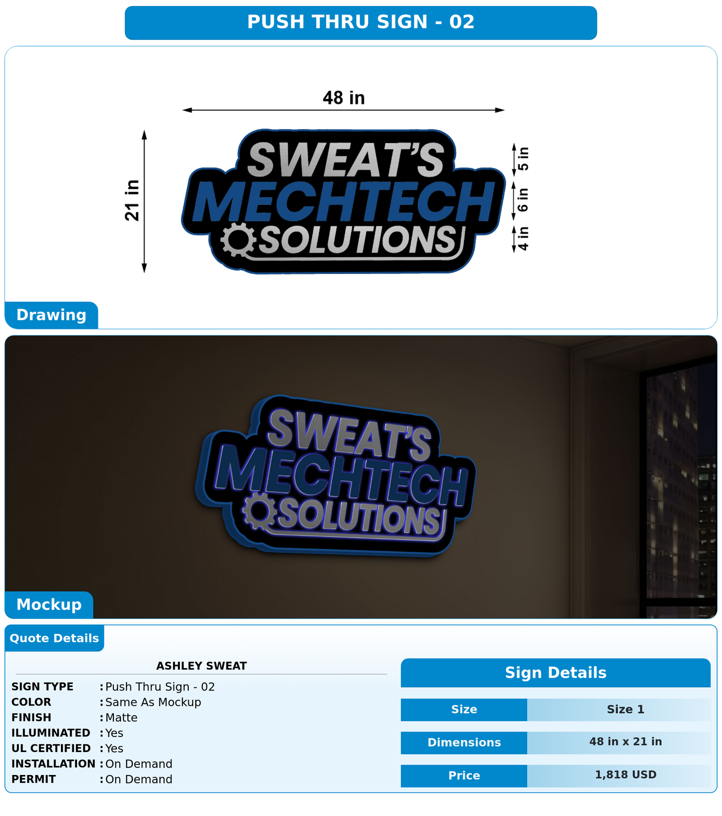 CUSTOM MOCKUP SIGN FOR Ashley Sweat