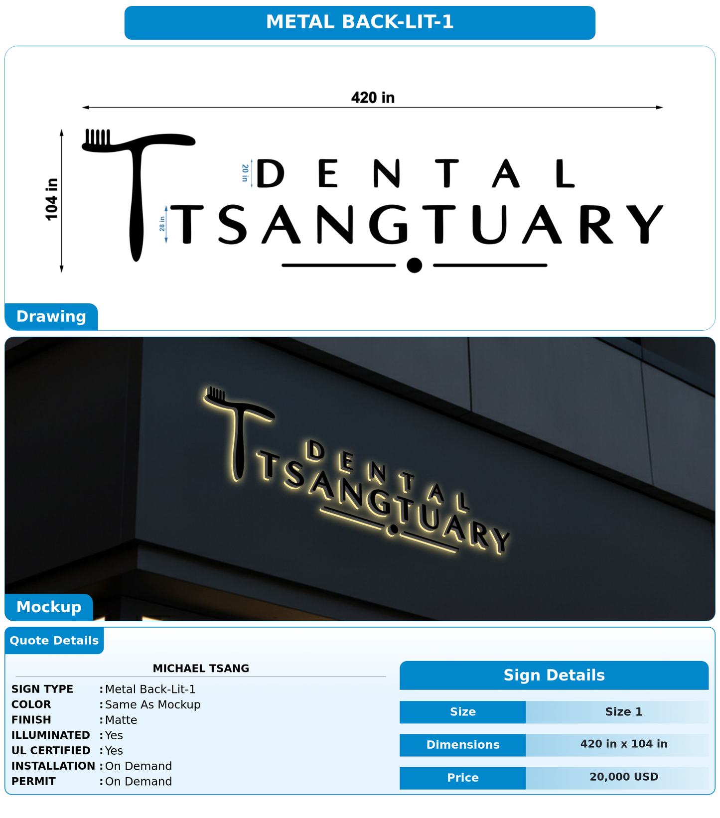 CUSTOM MOCKUP SIGN FOR Michael Tsang