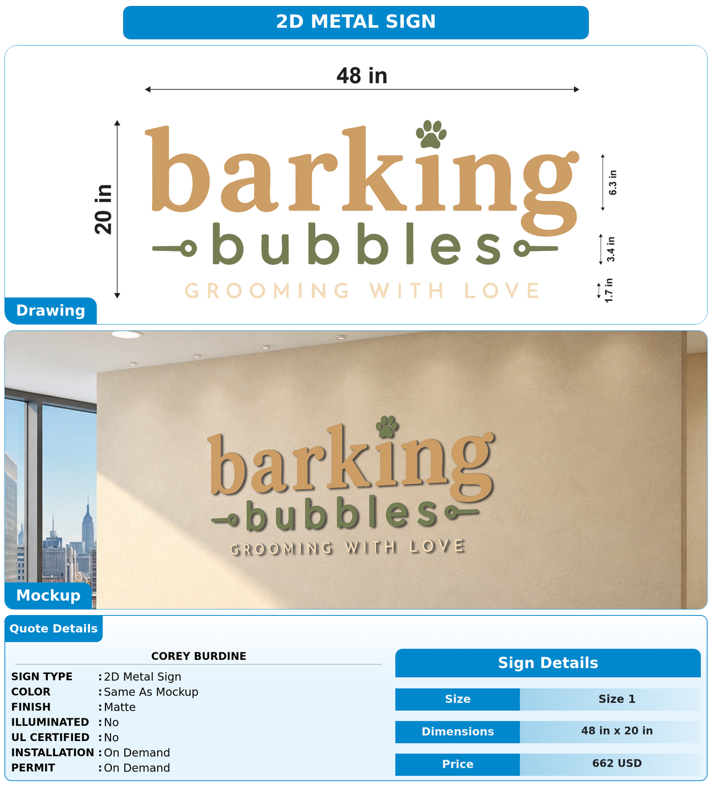 CUSTOM MOCKUP SIGN FOR COREY BURDINE