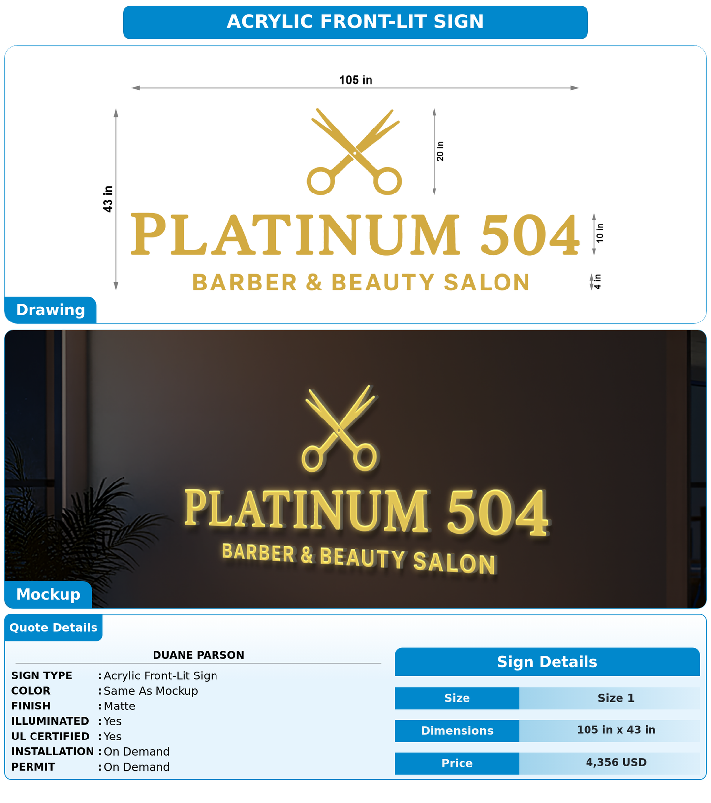 CUSTOM MOCKUP SIGN FOR Duane Parson