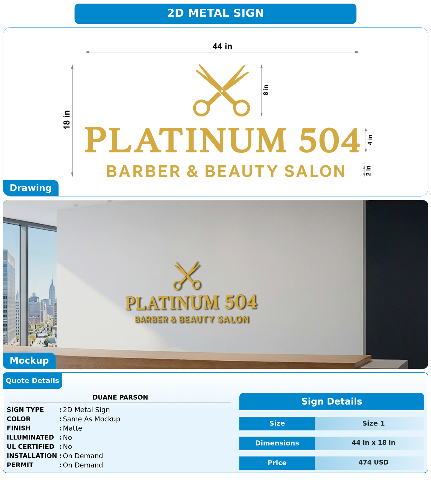 CUSTOM MOCKUP SIGN FOR Duane Parson