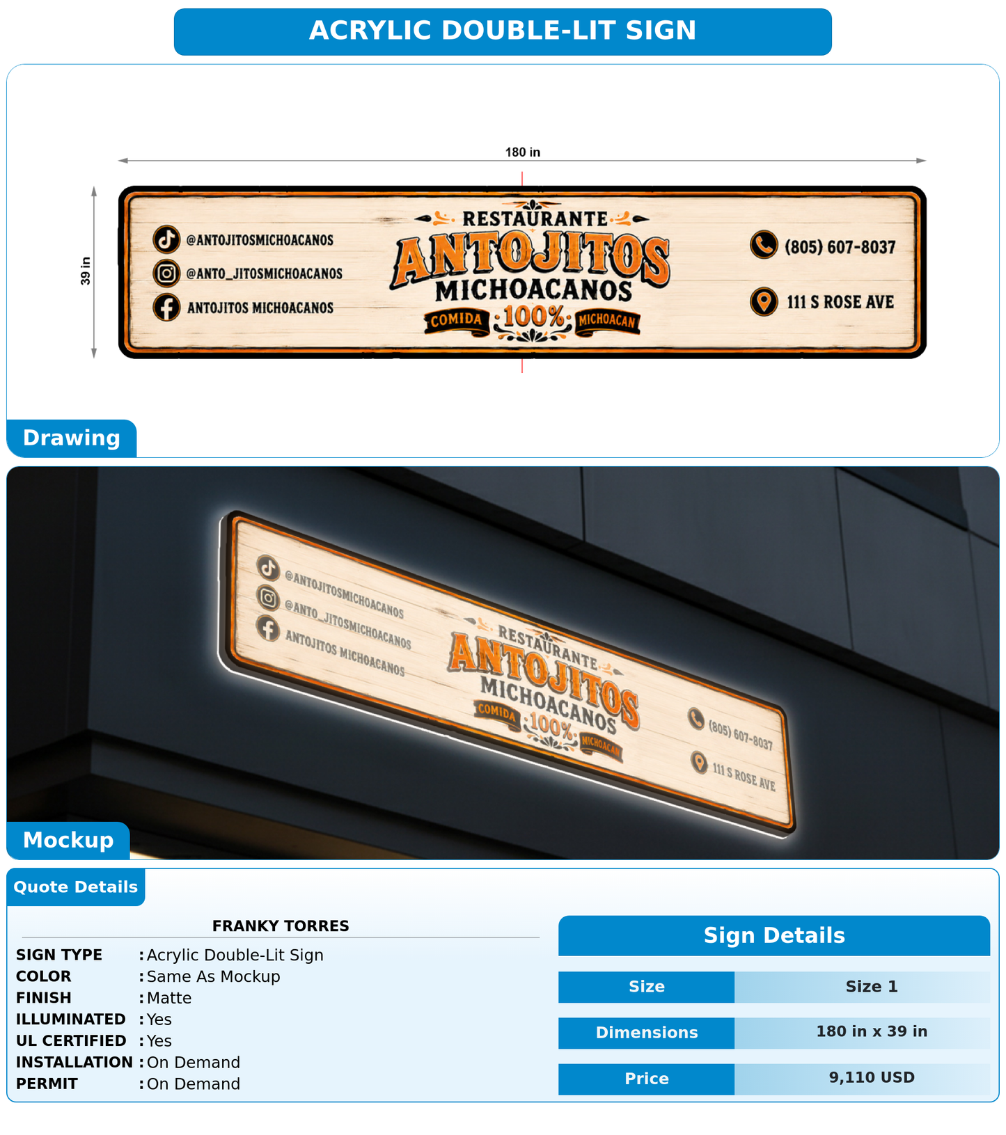 CUSTOM MOCKUP SIGN FOR franky Torres