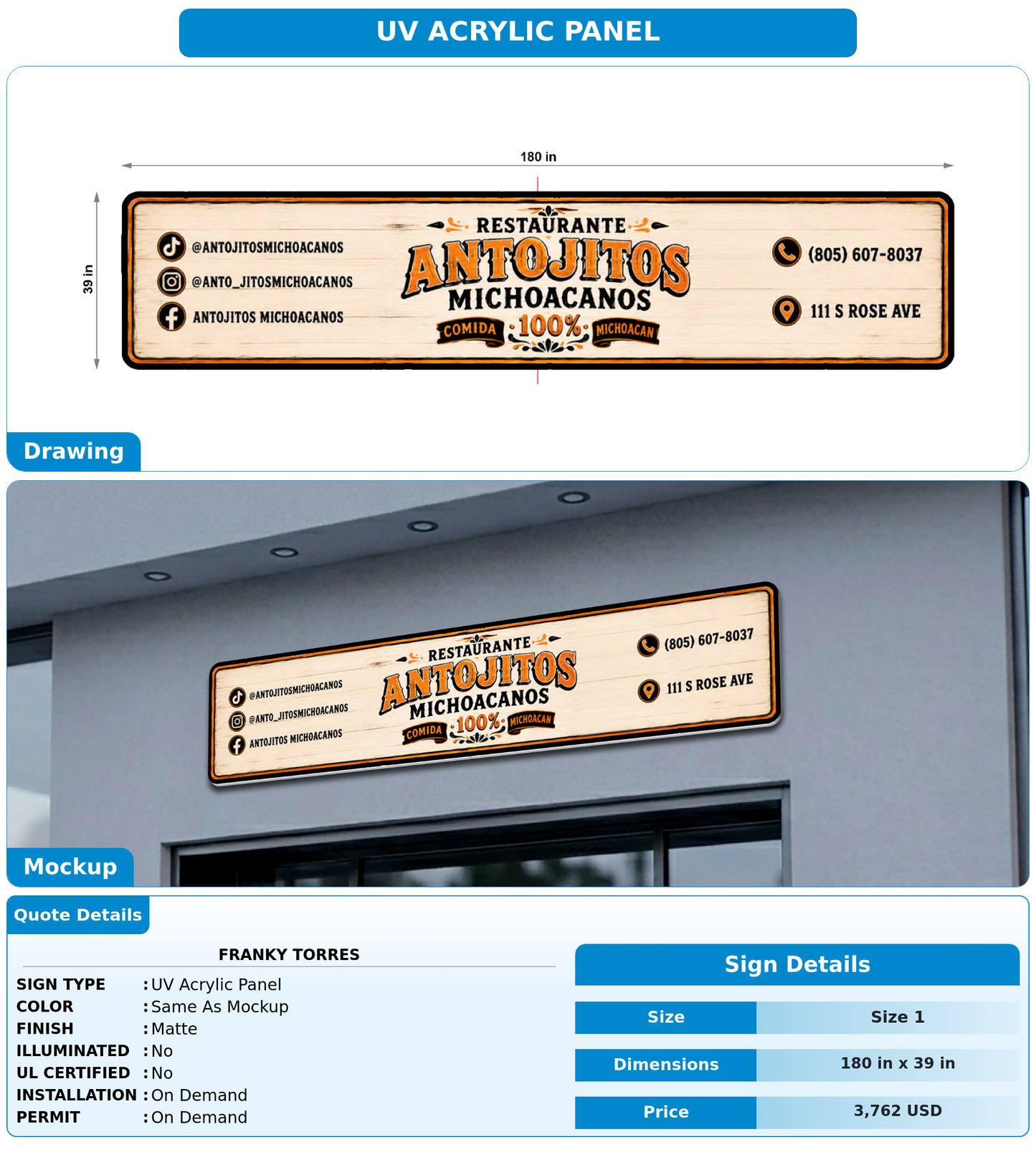 CUSTOM MOCKUP SIGN FOR franky Torres