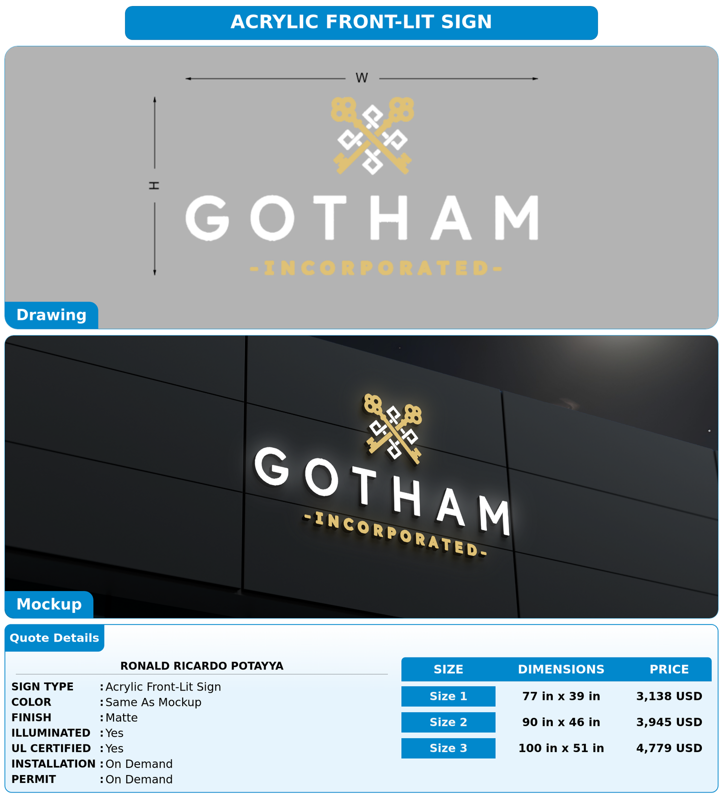 CUSTOM MOCKUP SIGN FOR Ronald Ricardo Potayya