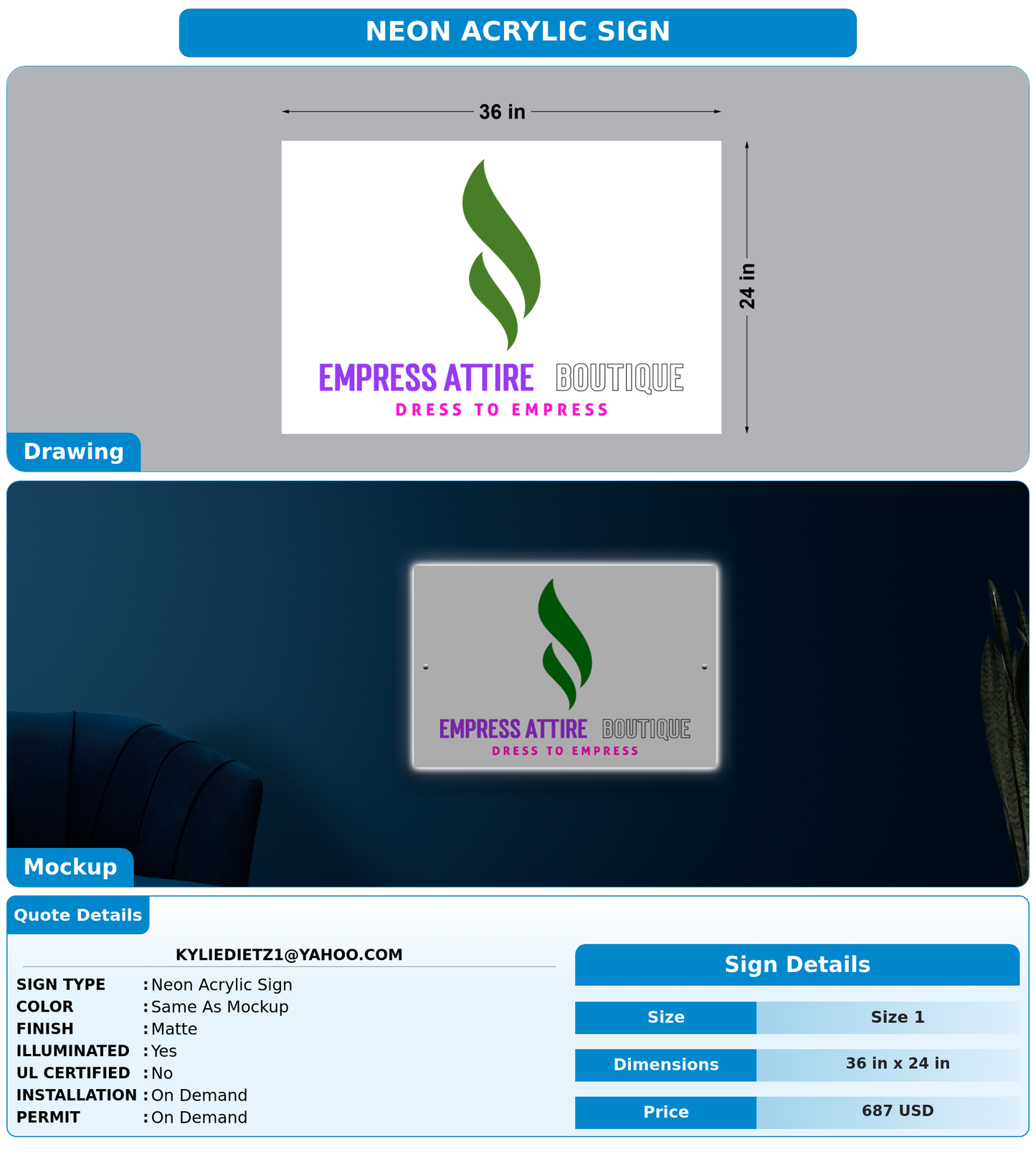 CUSTOM MOCKUP SIGN FOR kyliedietz1@yahoo.com