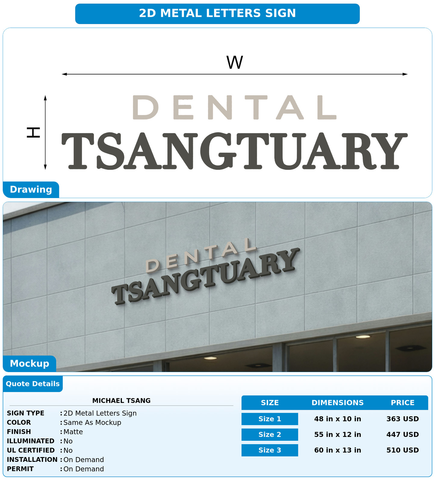 CUSTOM MOCKUP SIGN FOR Michael Tsang