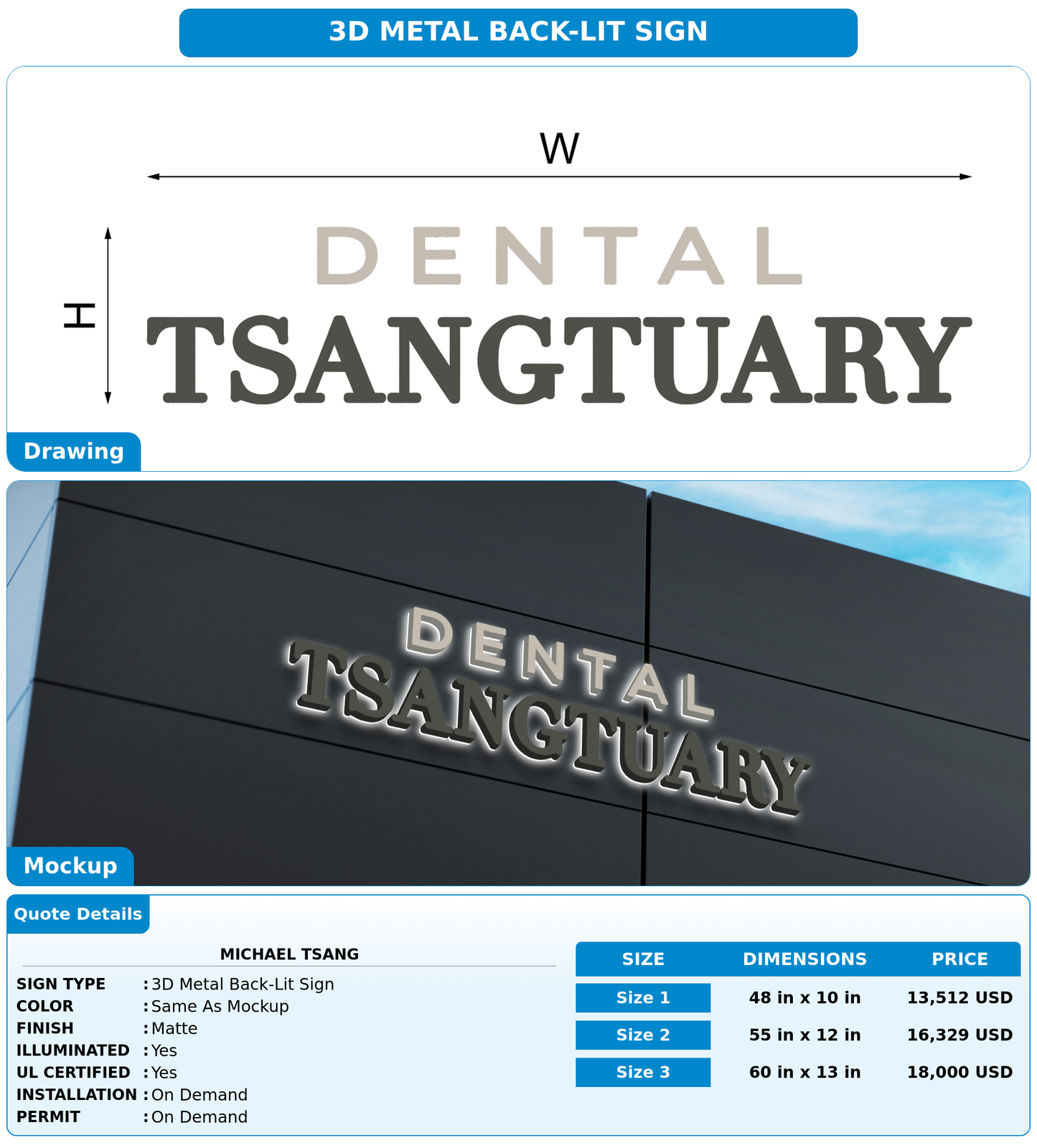 CUSTOM MOCKUP SIGN FOR Michael Tsang