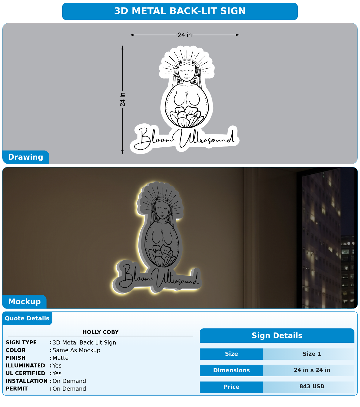 CUSTOM MOCKUP SIGN FOR Holly Coby
