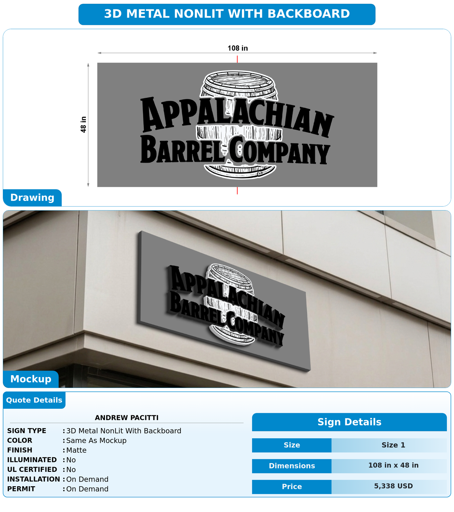 CUSTOM MOCKUP SIGN FOR Andrew Pacitti