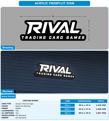 CUSTOM MOCKUP SIGN FOR Cristian Rivera