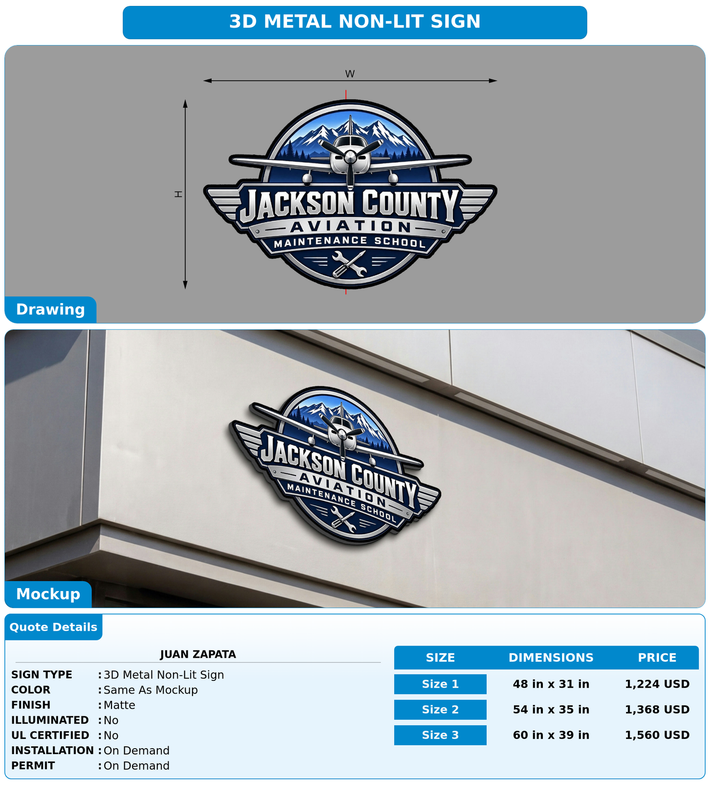 CUSTOM MOCKUP SIGN FOR Juan Zapata
