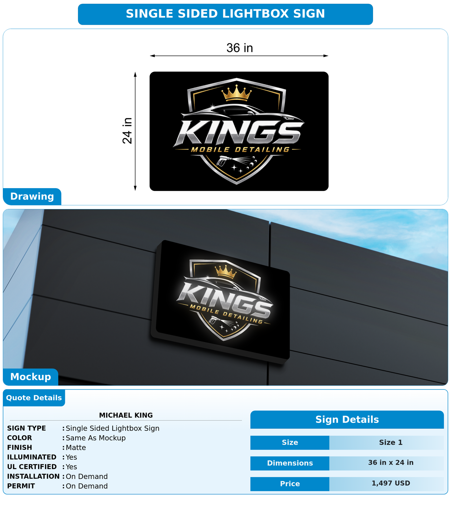 CUSTOM MOCKUP SIGN FOR Michael King