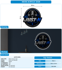 CUSTOM MOCKUP SIGN FOR Justin Noel
