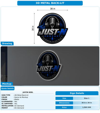 CUSTOM MOCKUP SIGN FOR Justin Noel