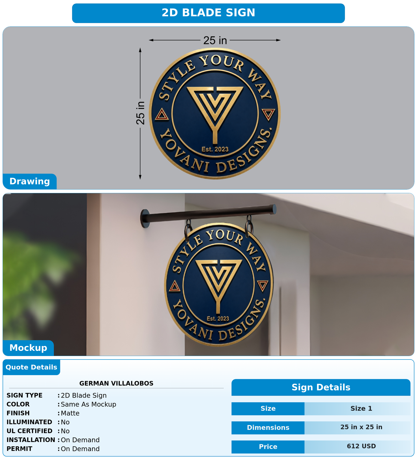 CUSTOM MOCKUP SIGN FOR German Villalobos
