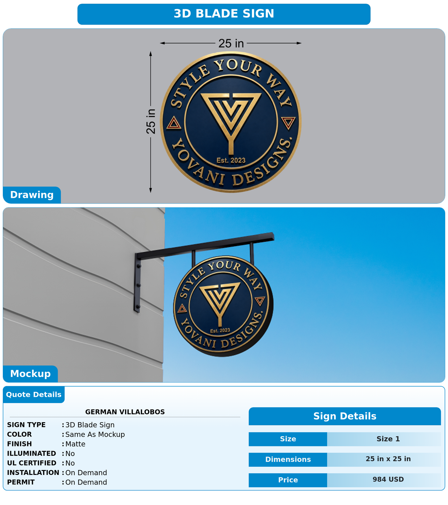 CUSTOM MOCKUP SIGN FOR German Villalobos