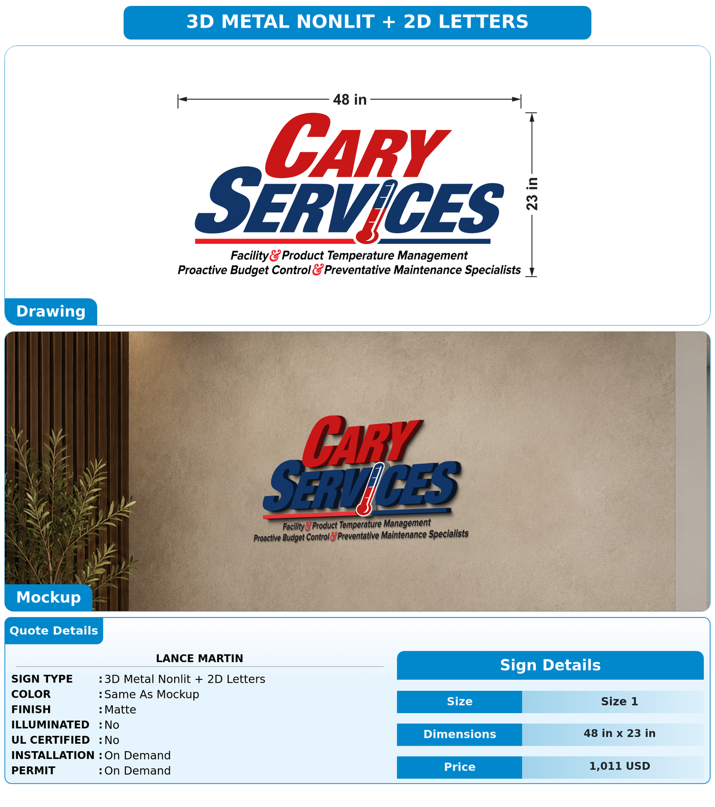 CUSTOM MOCKUP SIGN FOR LANCE MARTIN
