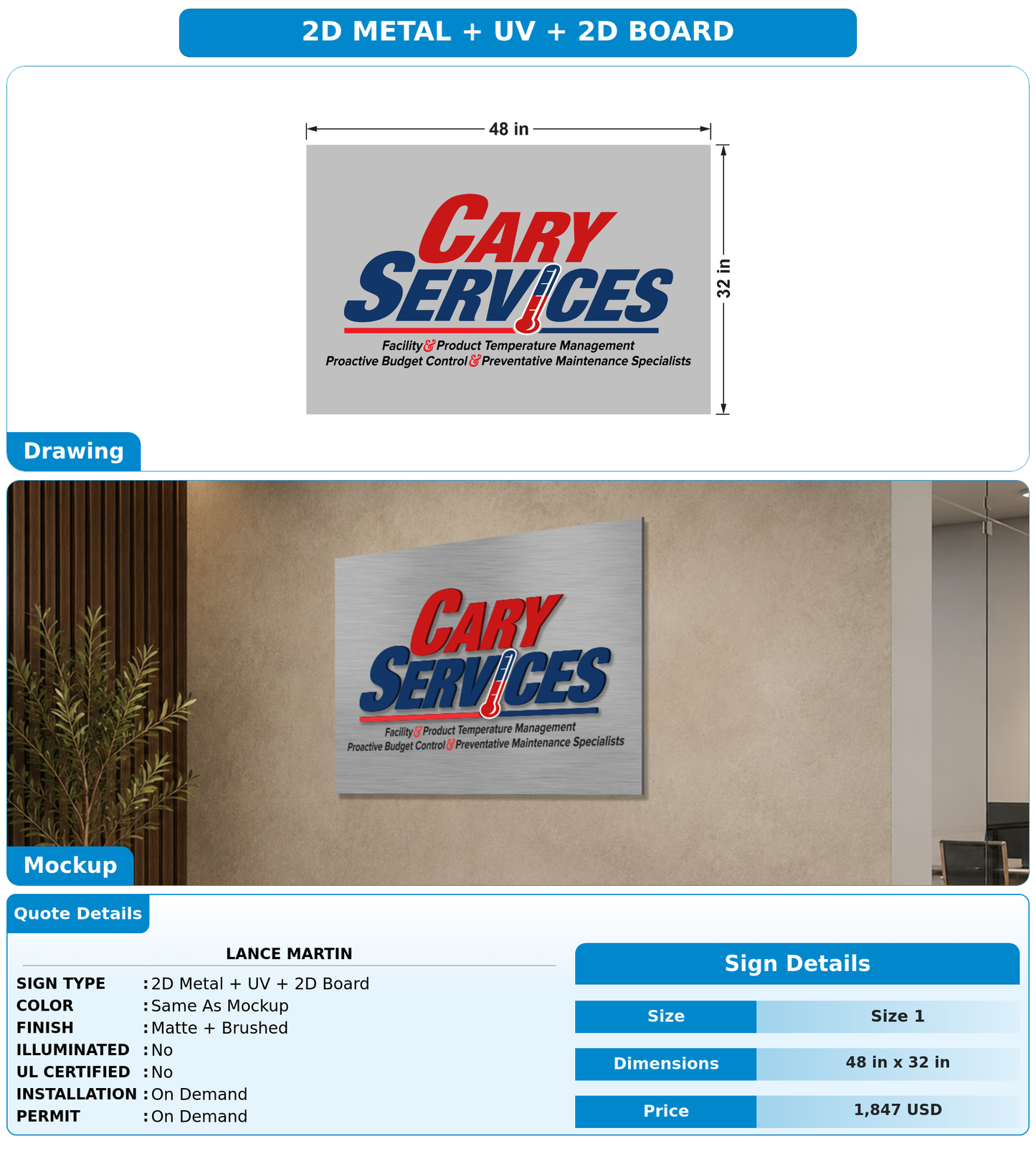 CUSTOM MOCKUP SIGN FOR LANCE MARTIN