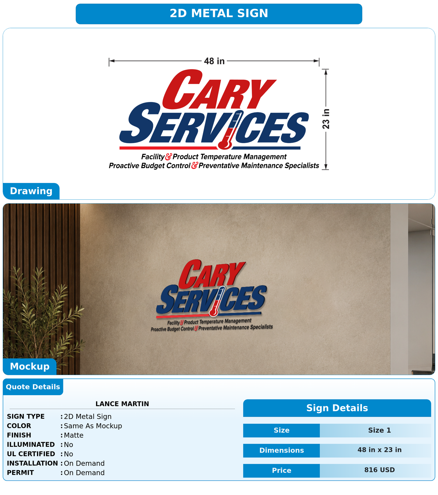 CUSTOM MOCKUP SIGN FOR LANCE MARTIN