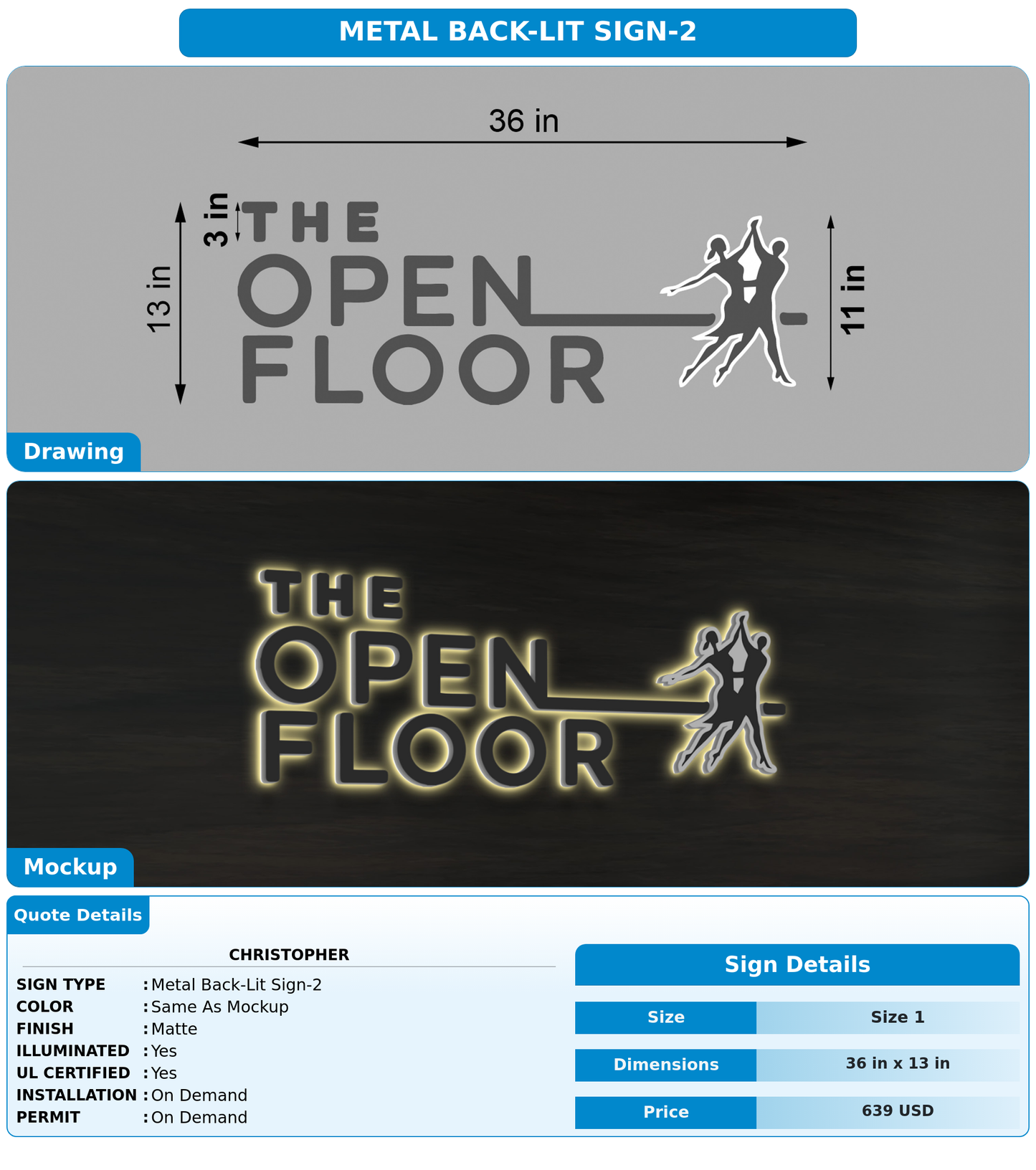 CUSTOM MOCKUP SIGN FOR Christopher