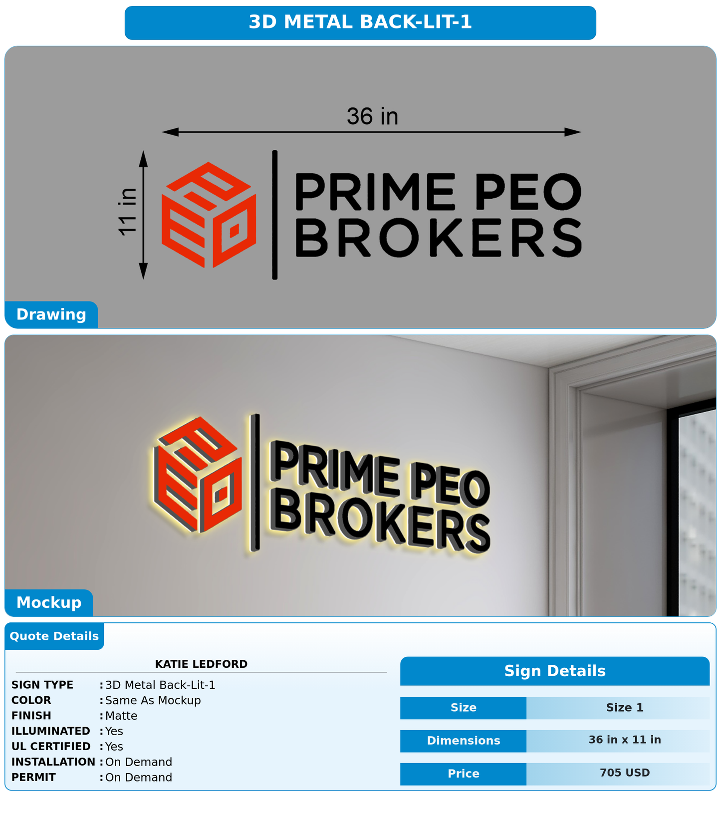 CUSTOM MOCKUP SIGN FOR Katie Ledford