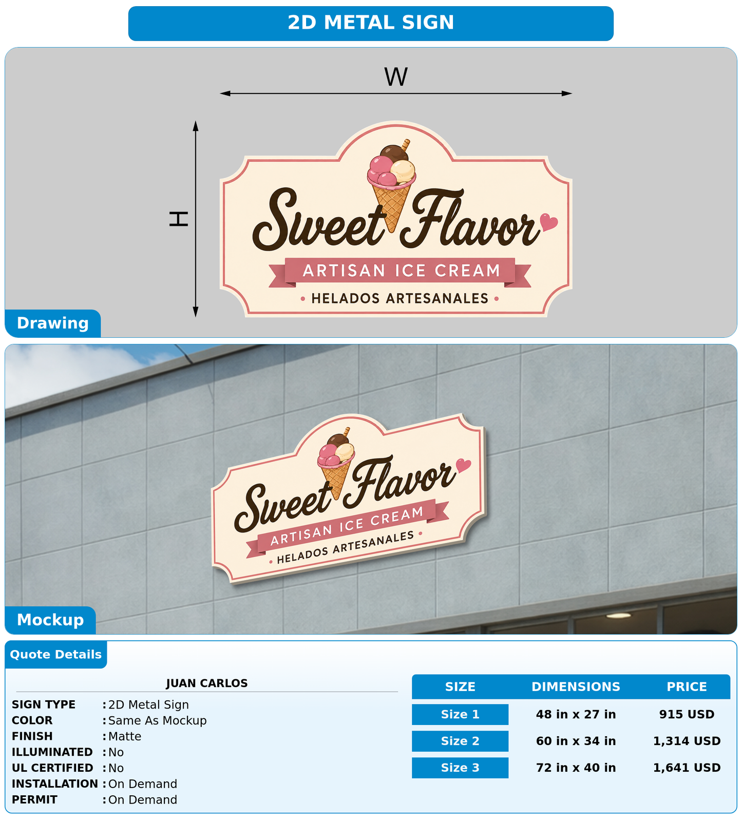 CUSTOM MOCKUP SIGN FOR JUAN CARLOS