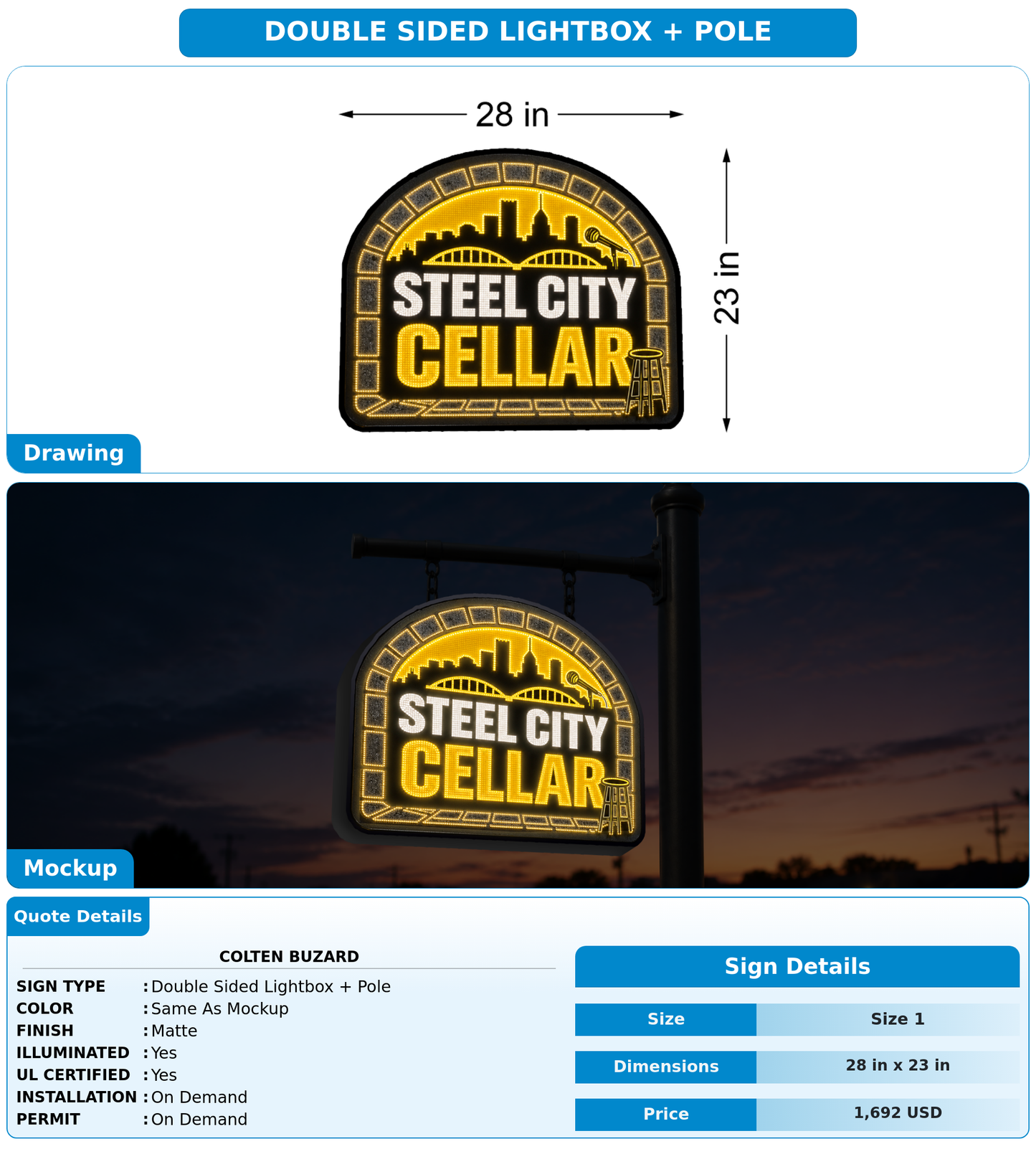 CUSTOM MOCKUP SIGN FOR Colten Buzard