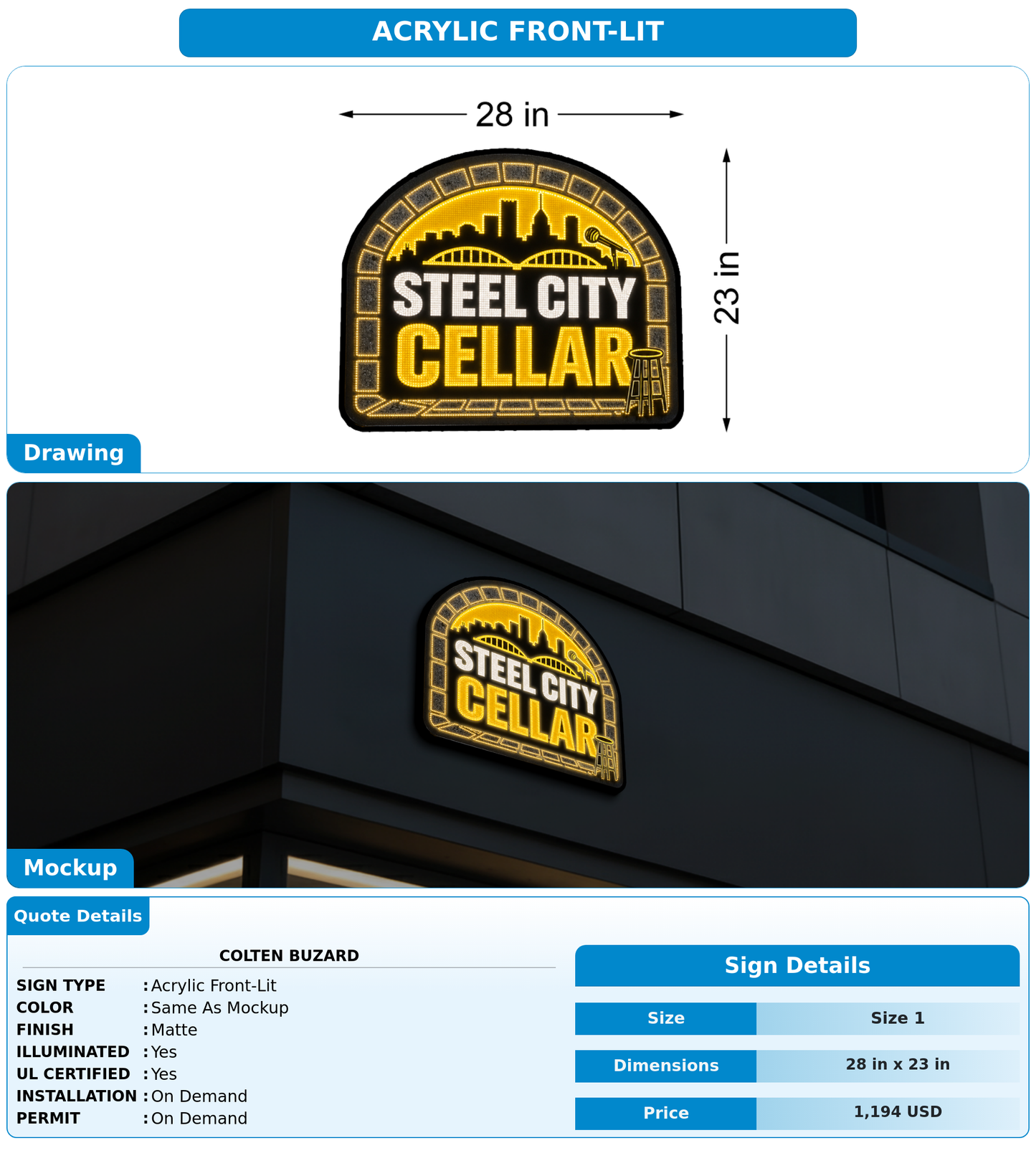 CUSTOM MOCKUP SIGN FOR Colten Buzard