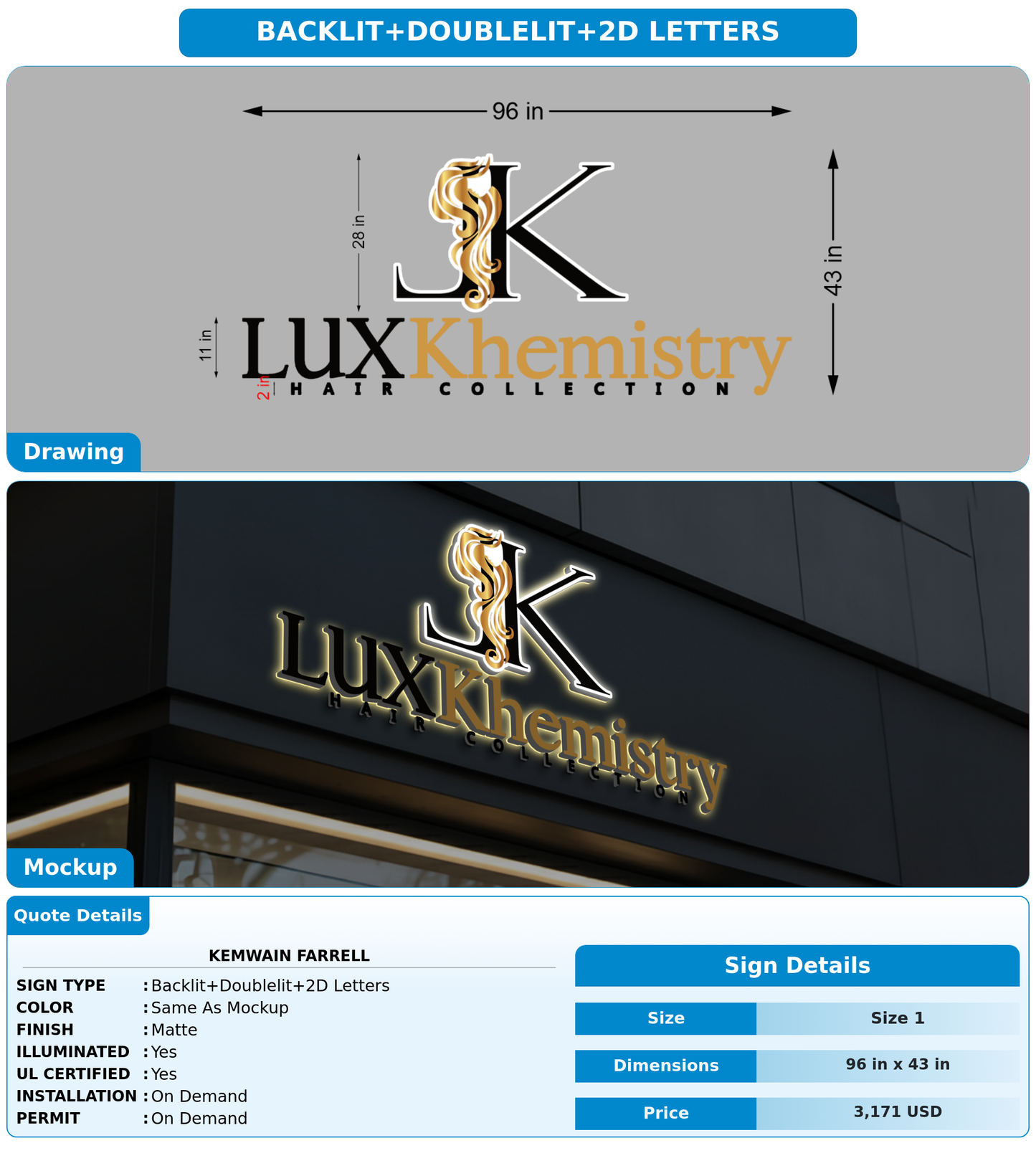 CUSTOM MOCKUP SIGN FOR Kemwain Farrell