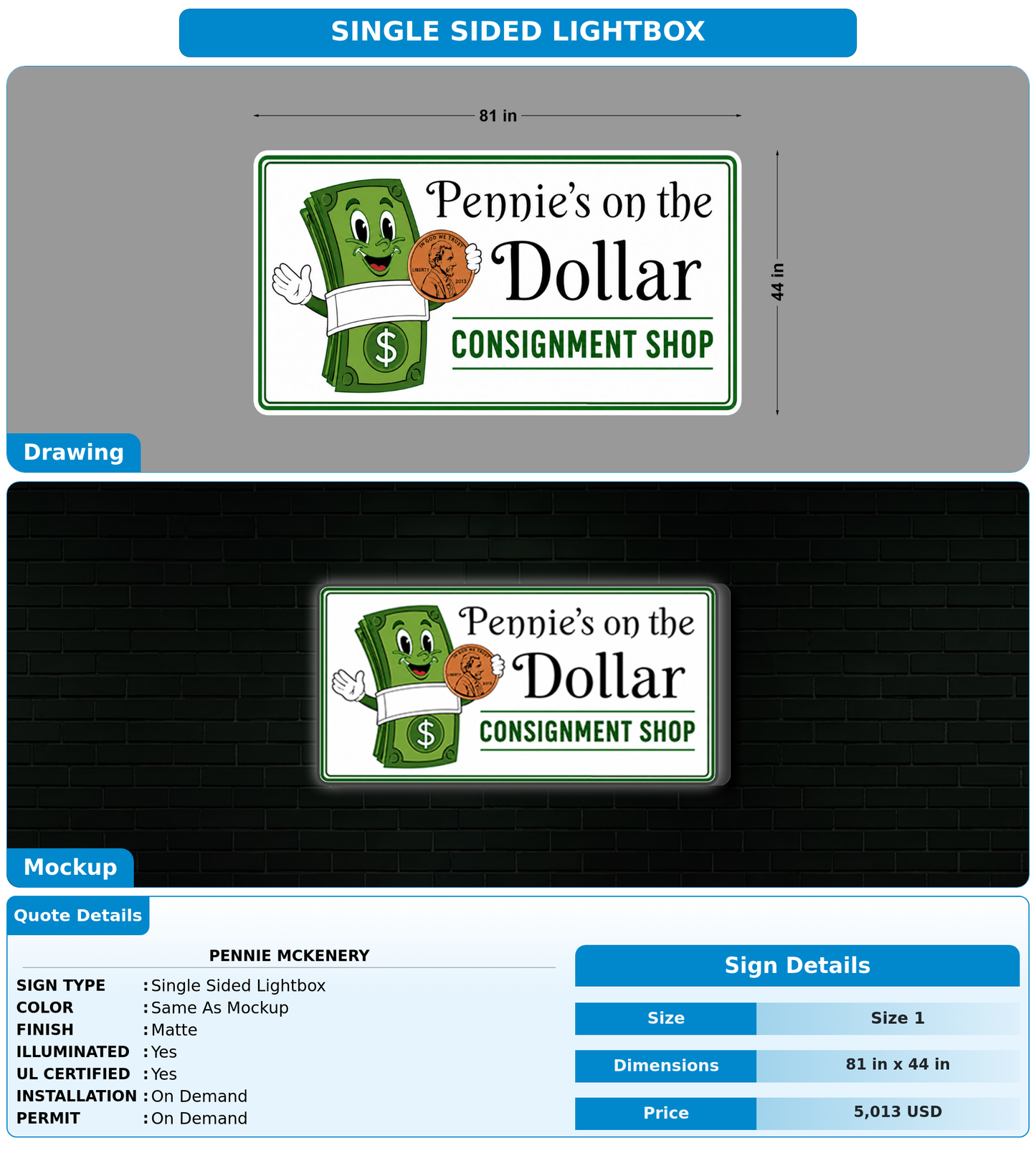 CUSTOM MOCKUP SIGN FOR Pennie McKenery