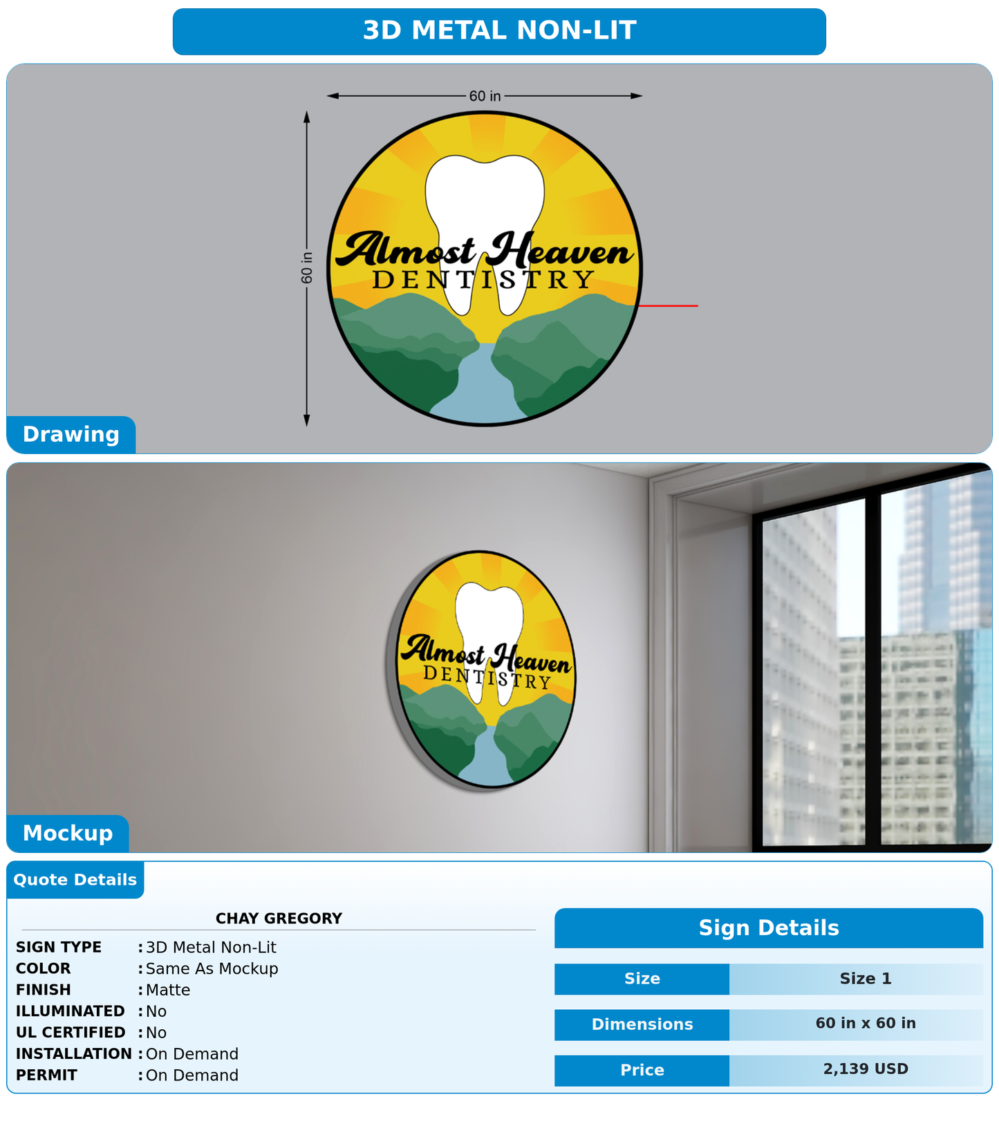 CUSTOM MOCKUP SIGN FOR Chay Gregory