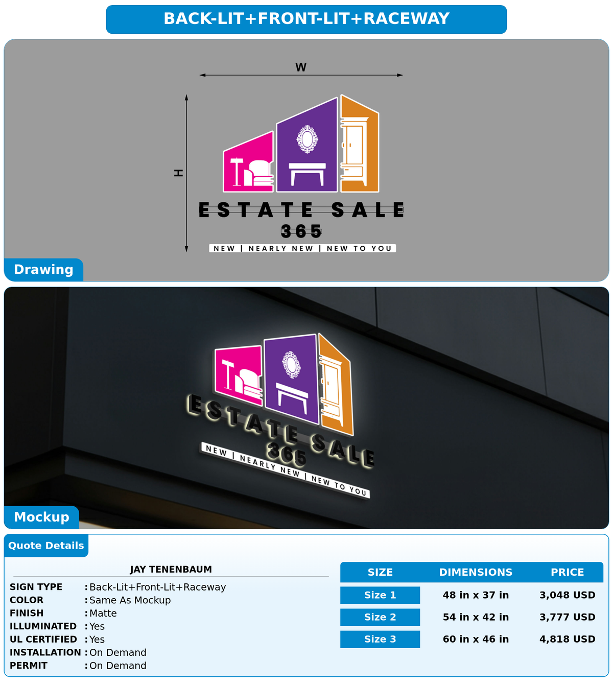 CUSTOM MOCKUP SIGN FOR Jay Tenenbaum