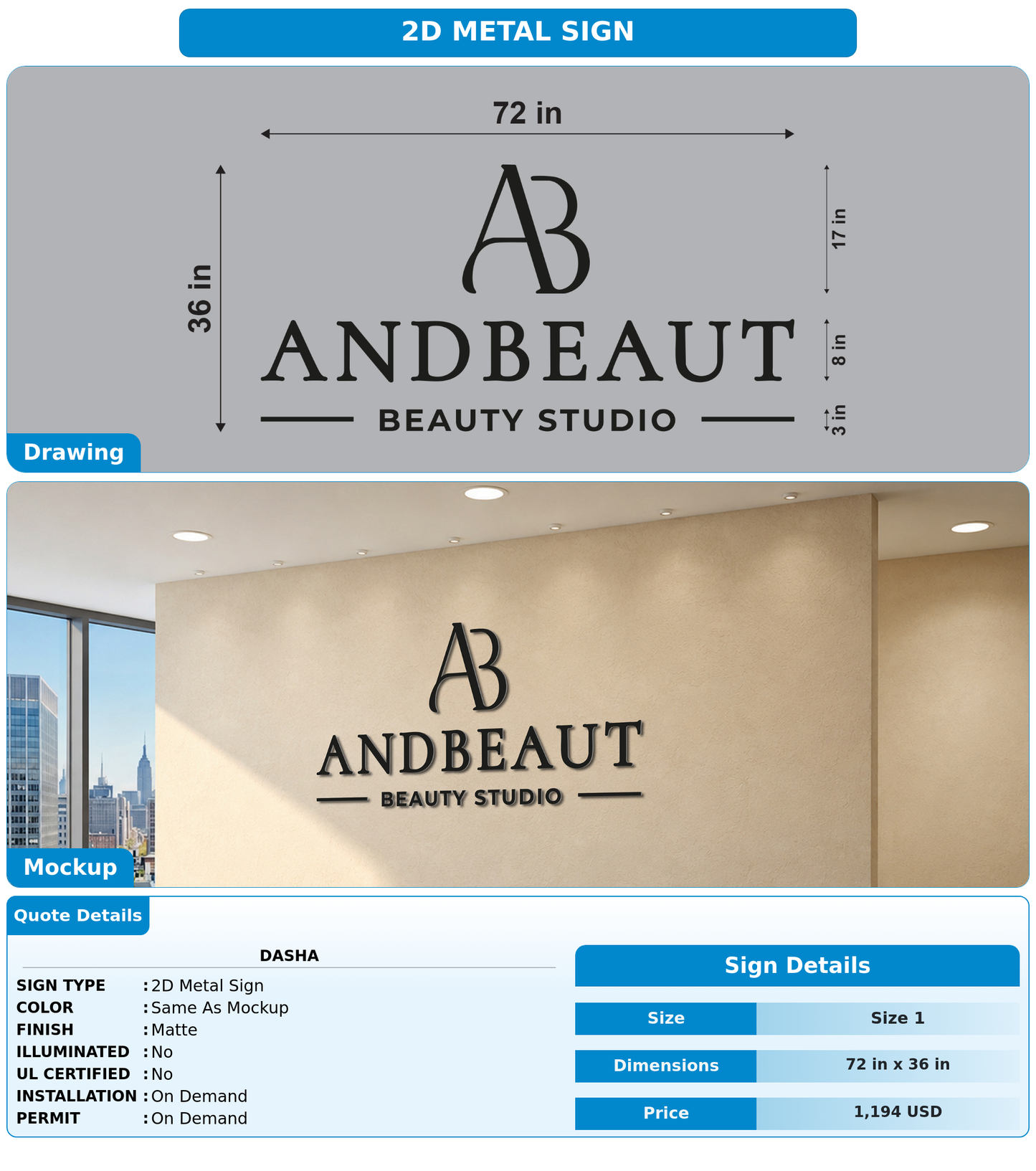CUSTOM MOCKUP SIGN FOR Dasha