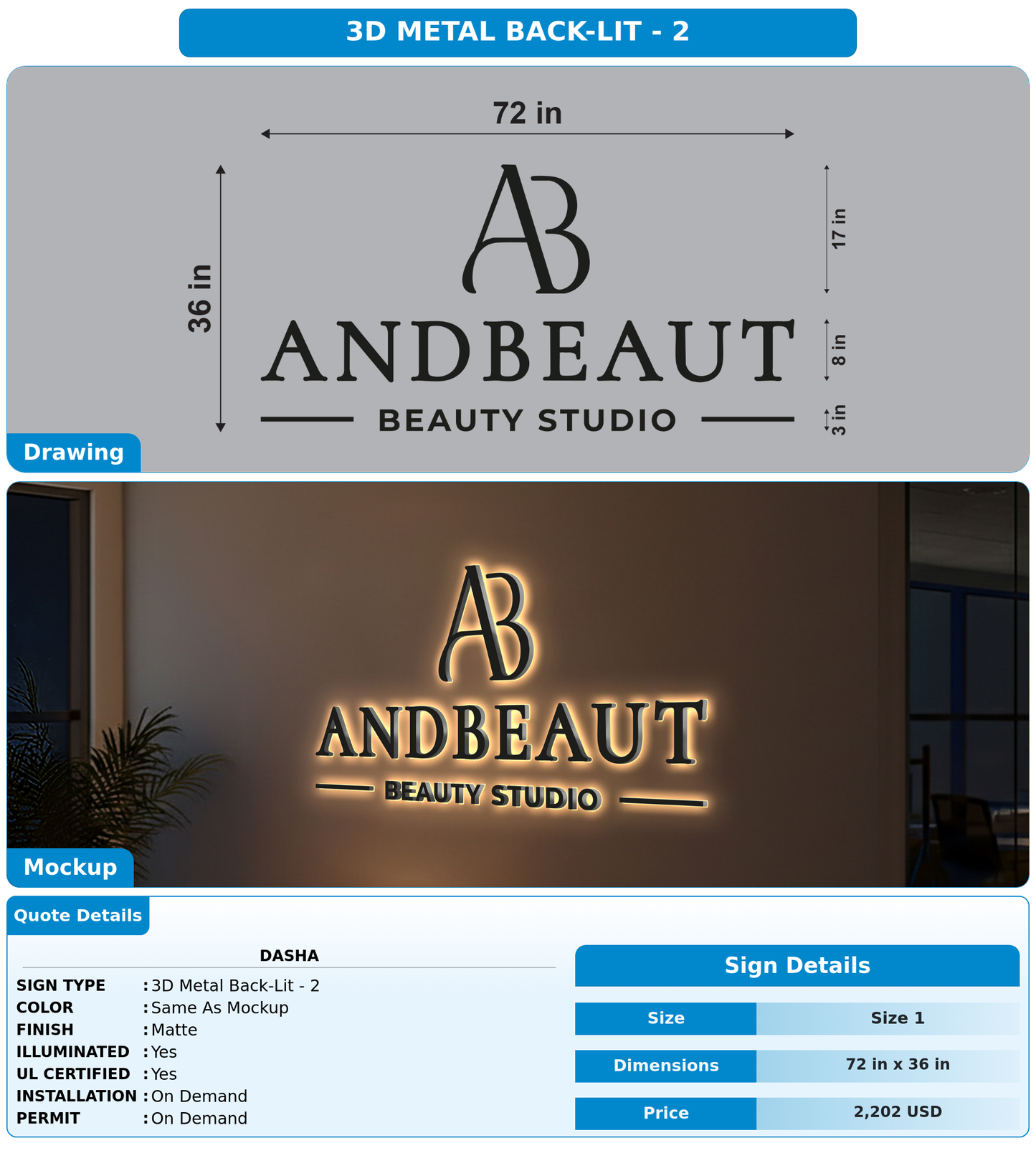 CUSTOM MOCKUP SIGN FOR Dasha