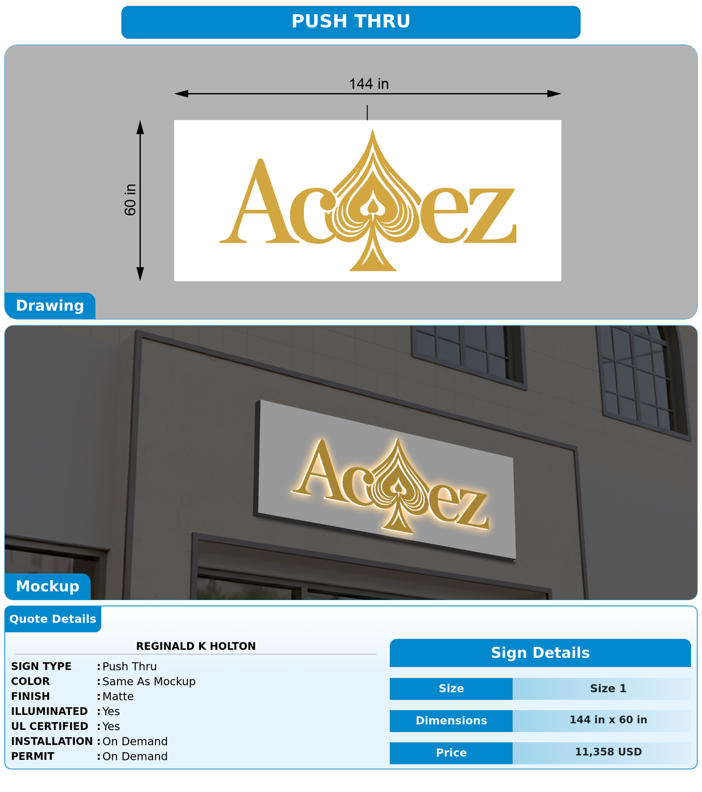 CUSTOM MOCKUP SIGN FOR Reginald K Holton