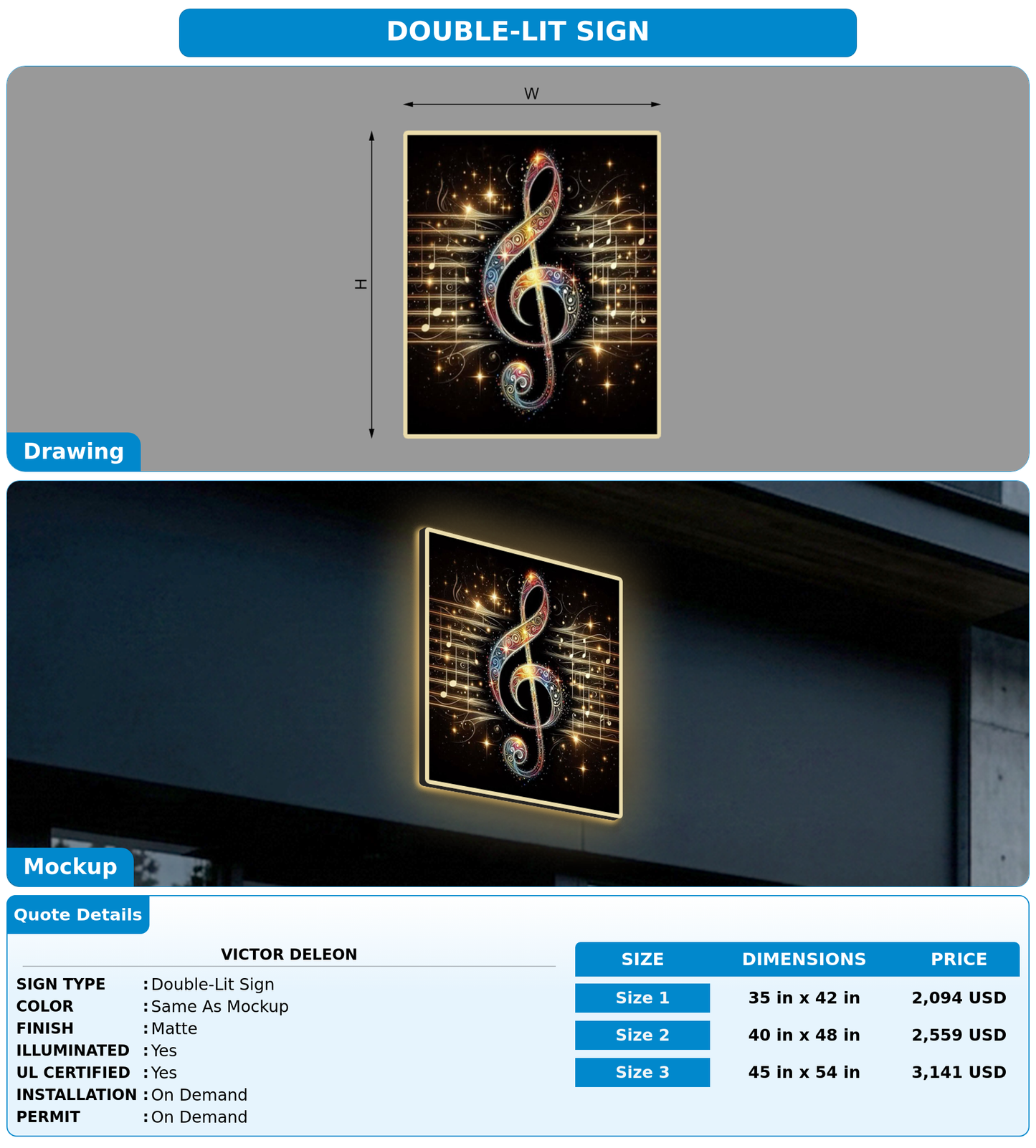 CUSTOM MOCKUP SIGN FOR Victor DeLeon