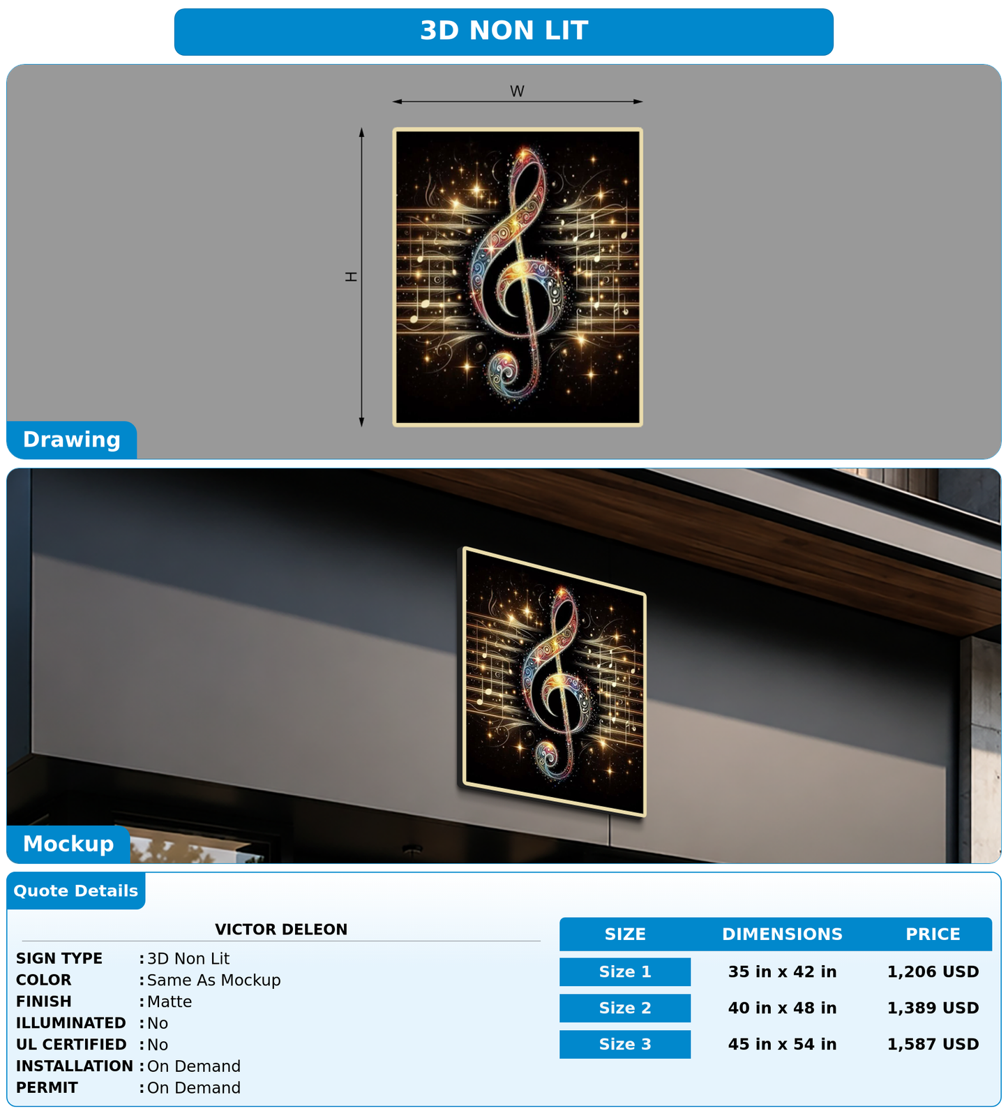 CUSTOM MOCKUP SIGN FOR Victor DeLeon
