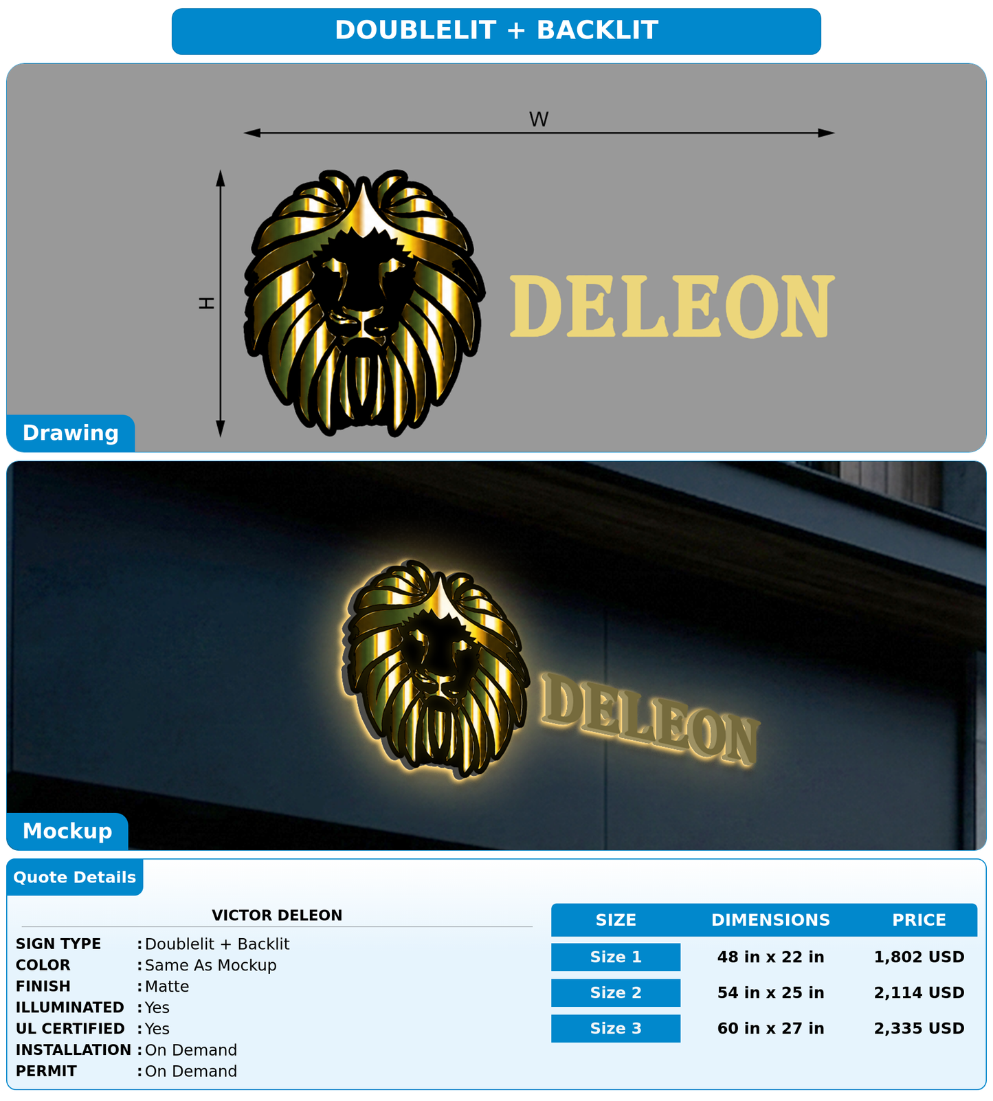 CUSTOM MOCKUP SIGN FOR Victor DeLeon