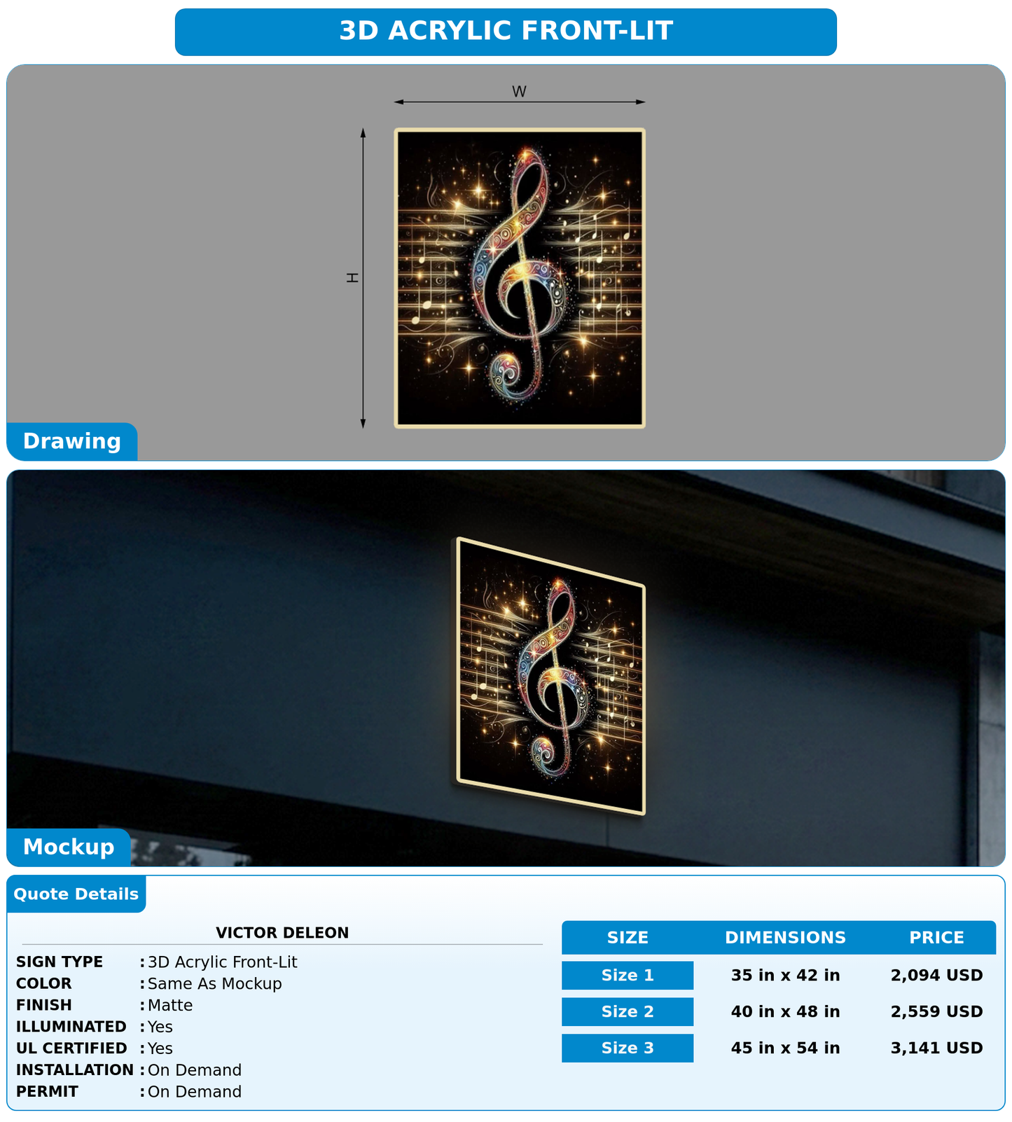 CUSTOM MOCKUP SIGN FOR Victor DeLeon