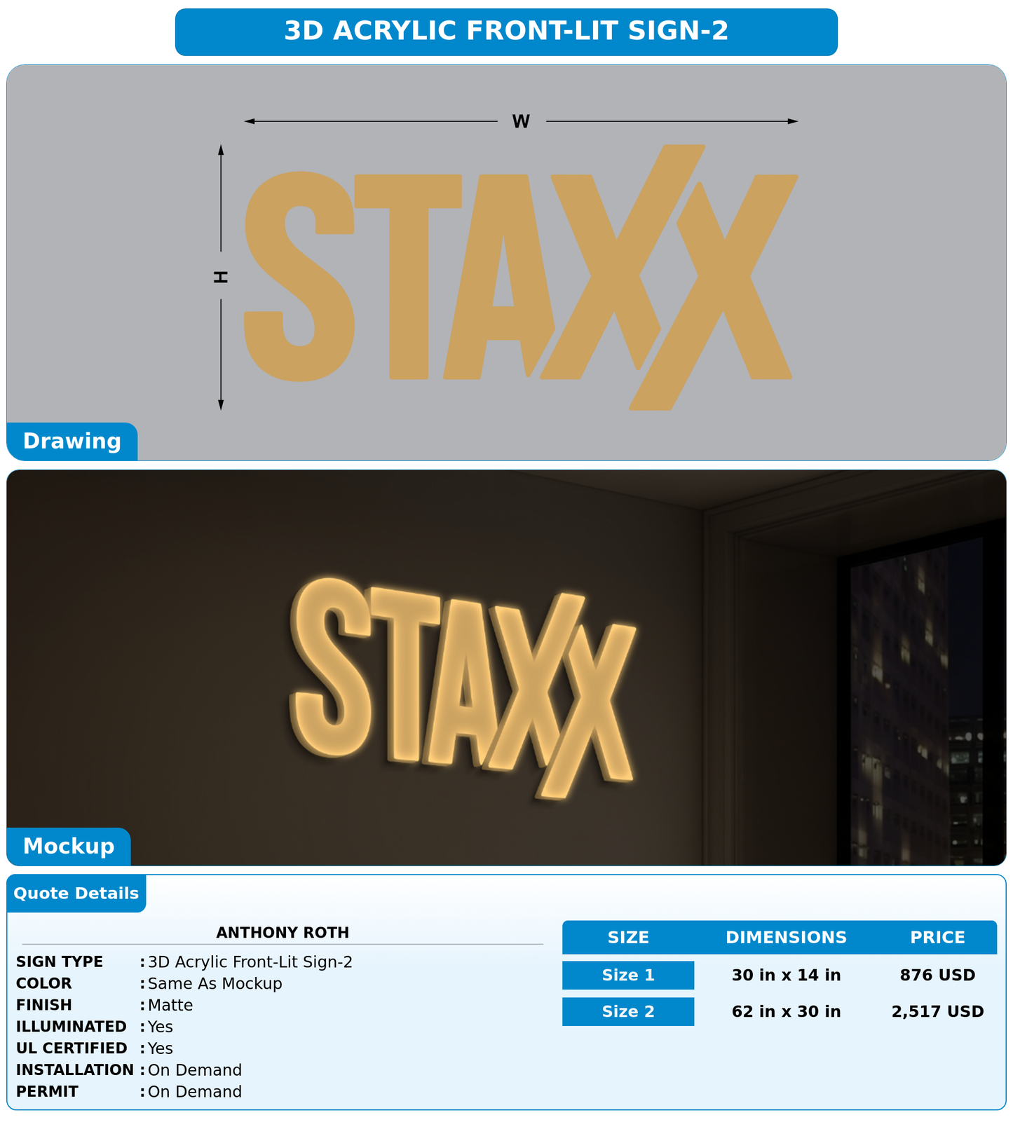 CUSTOM MOCKUP SIGN FOR Anthony Roth